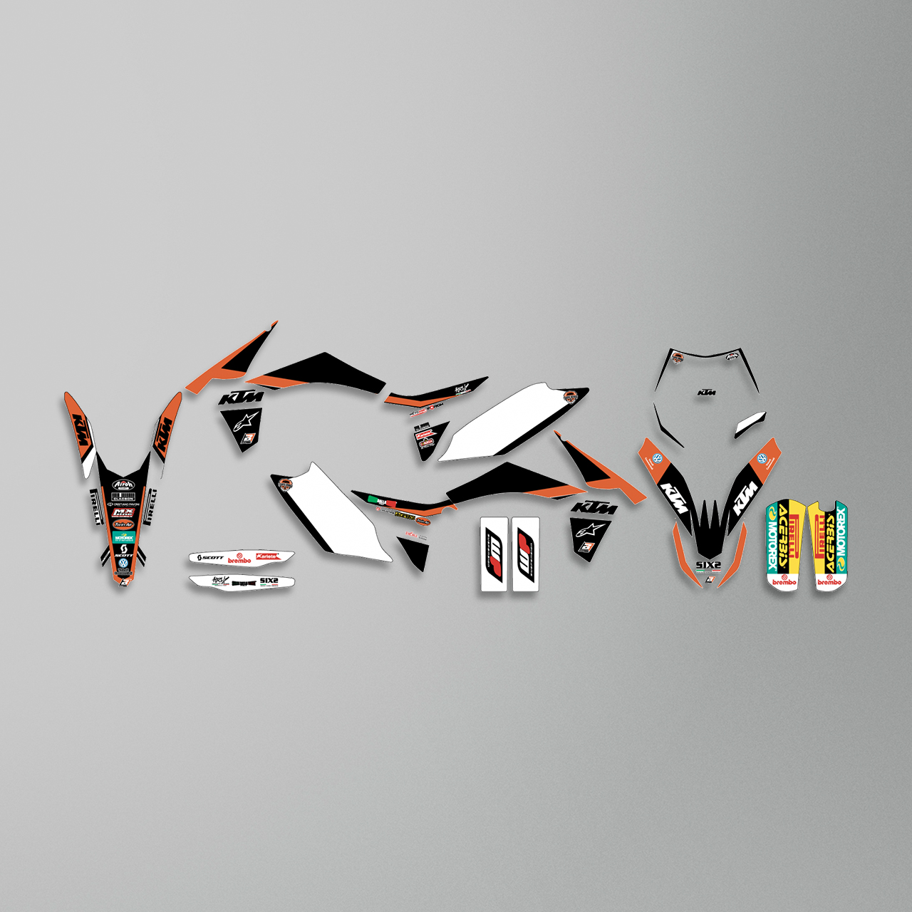 Blackbird Replica Trophy 19 Complete Decal Kit with Seat Cover Orange-Black-White