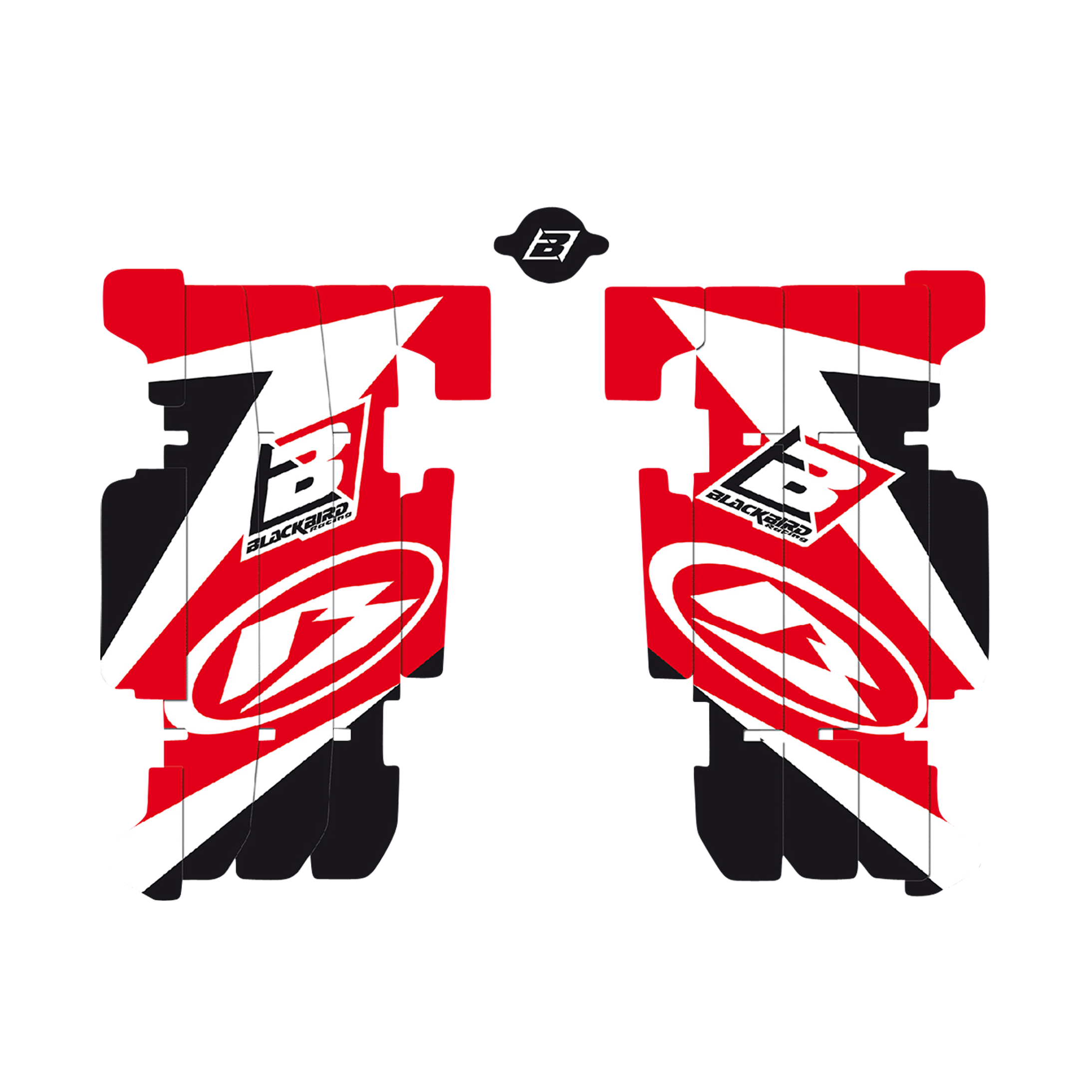 Blackbird Kylarskydd Complete Decal Kit with Seat Cover Red-Black-White