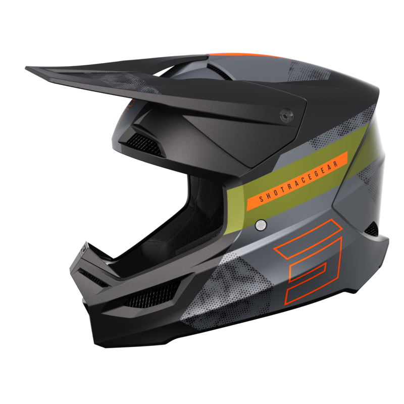 Shot Furious Patrol Kask Motocrossowy, Czarny-Zielony-PomarańCzowy, Rozmiar L Dla Ty-image