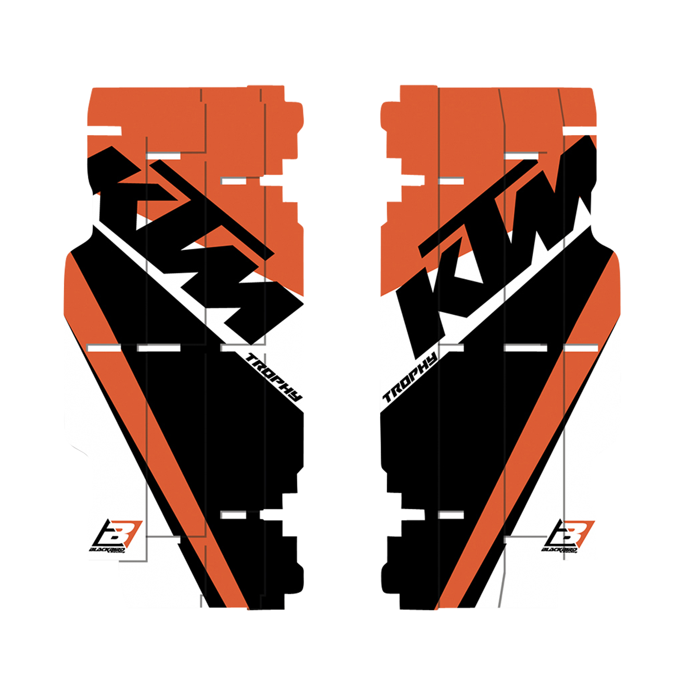 Adhesivos para Protector de Radiador Blackbird Replica Trophy 19 Naranja-Negro-Blanco