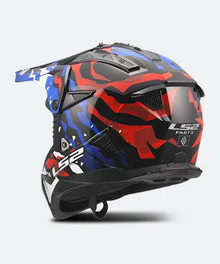 casco ls2 helmets motocross Gate Youth Wash Helmet Gloss Red/Blue/Purple / Large Made from Kinetic Polymer Alloy (KPA) LS2 Advant X Carbon Halo