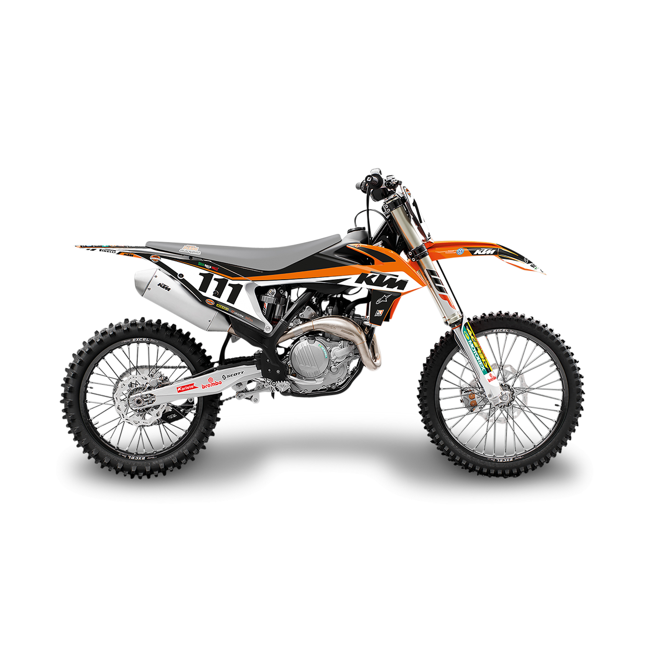 Kit de Adhesivos Blackbird Replica Trophy 19 Naranja-Negro-Blanco