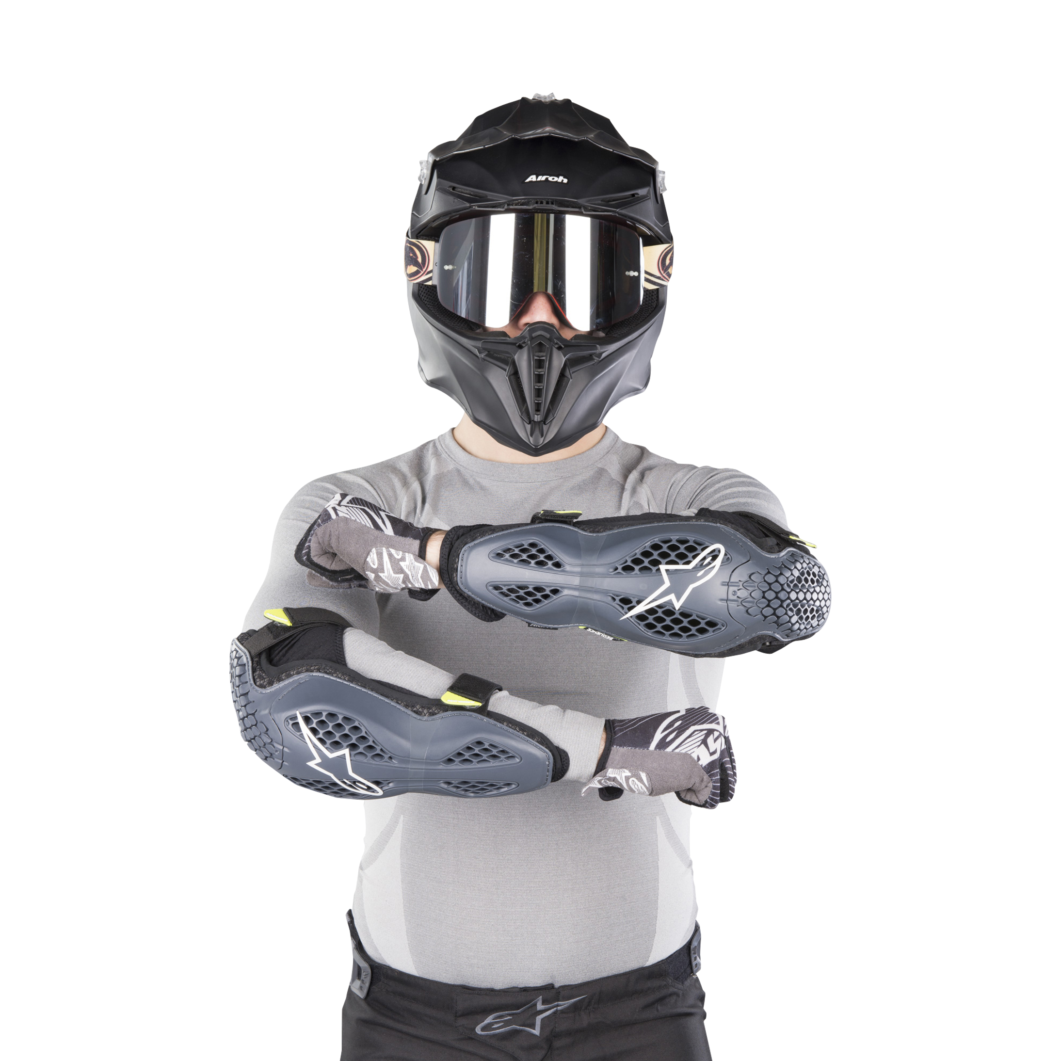 Elleboogbeschermers Alpinestars Sequence Antrasiet-Neon Geel