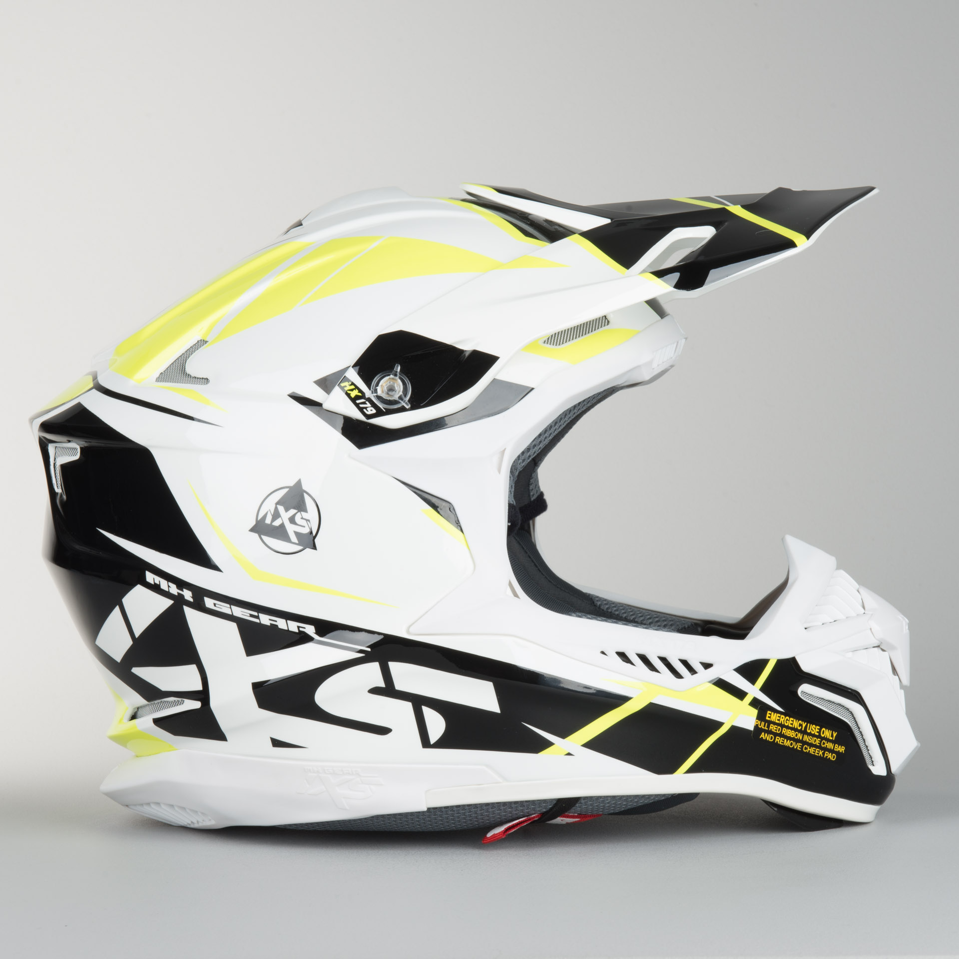 yellow motocross helmet