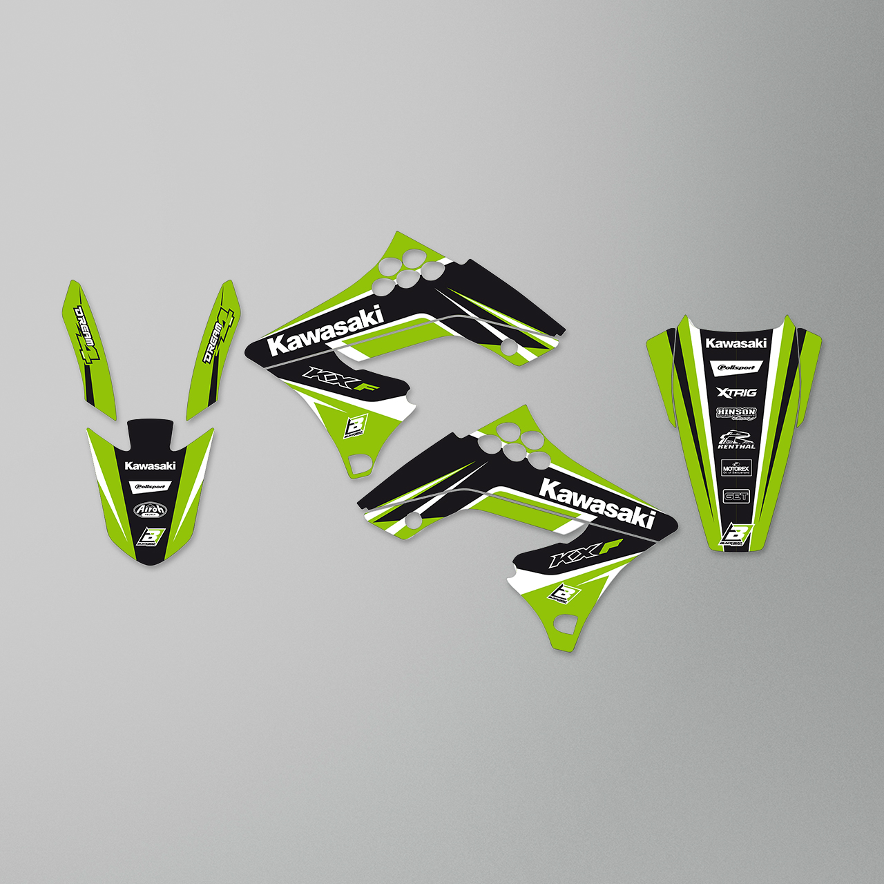 Blackbird Dream 4 Decal Kit Green-Black-White