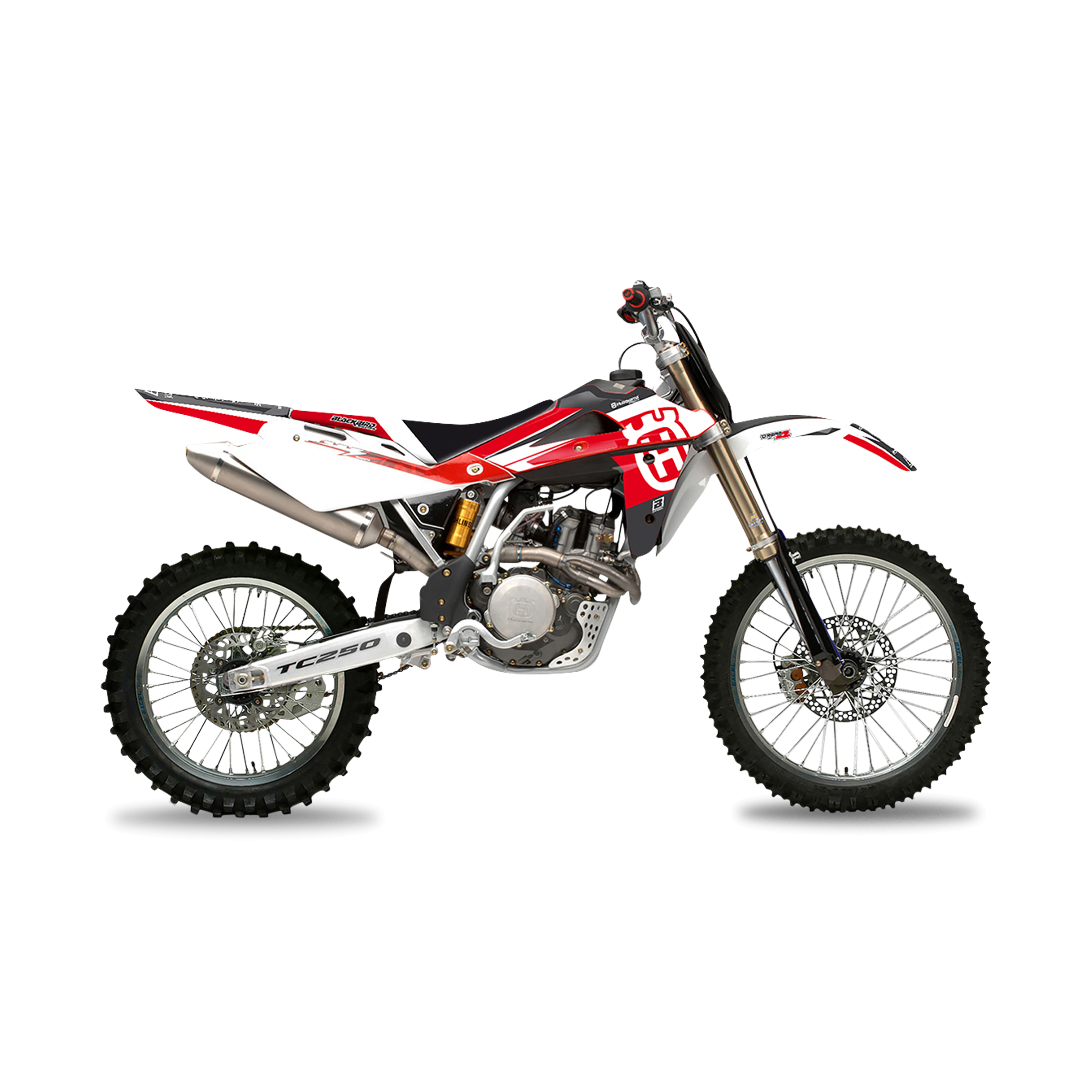 Complete Stickerset + Zadelovertrek Blackbird Dream 4 Wit–Rood-Zwart