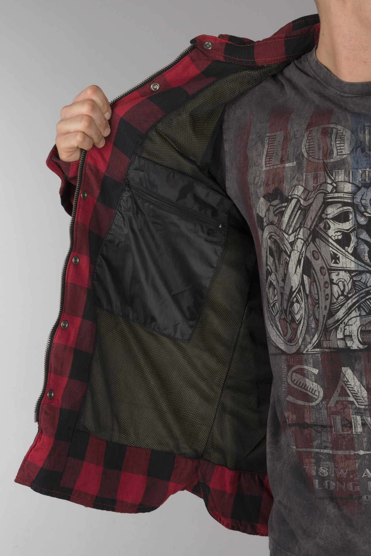 West Coast Choppers Dominator Aramid Riding Flanel Shirt
