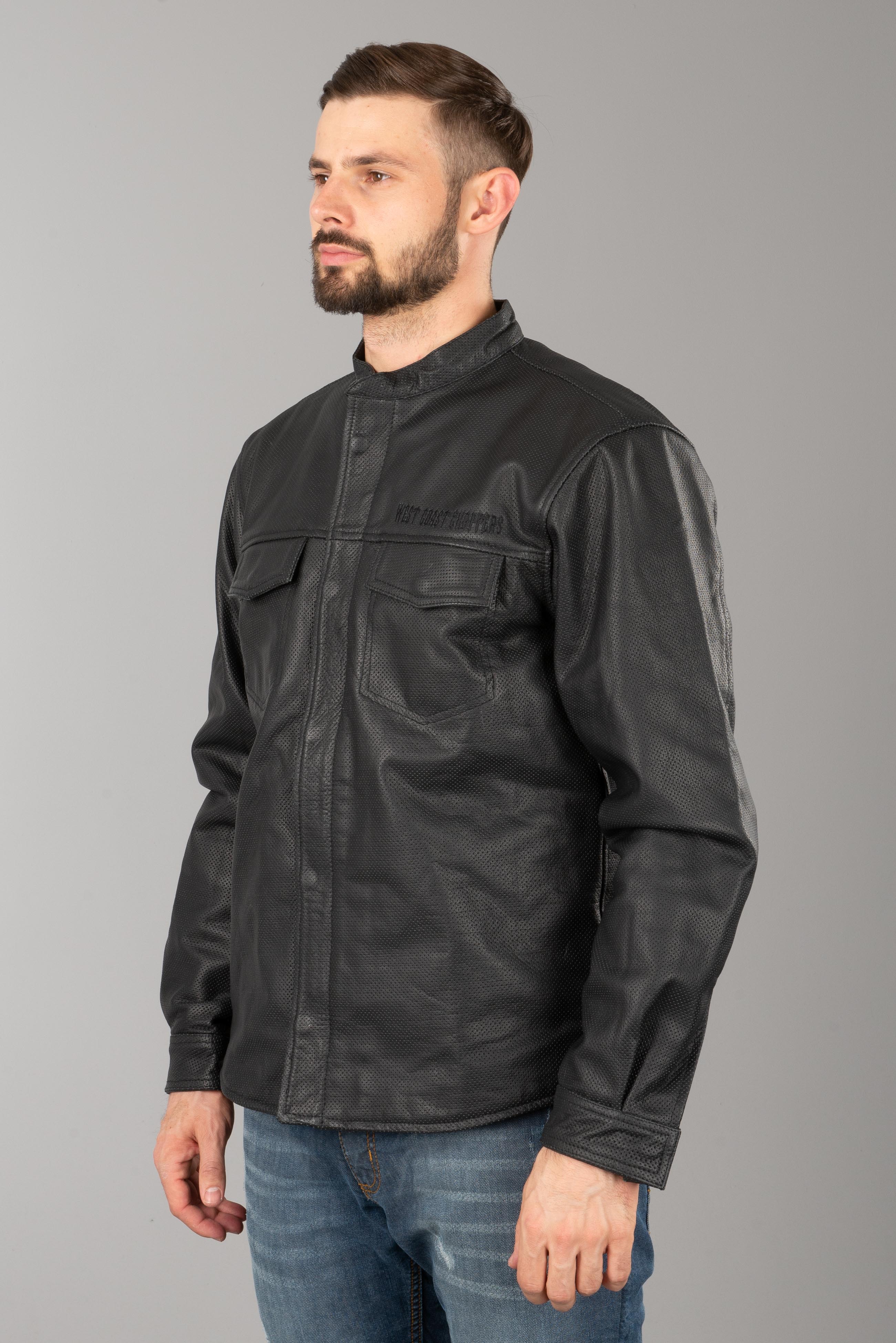 West Coast Choppers OG Perforated Leather Shirt