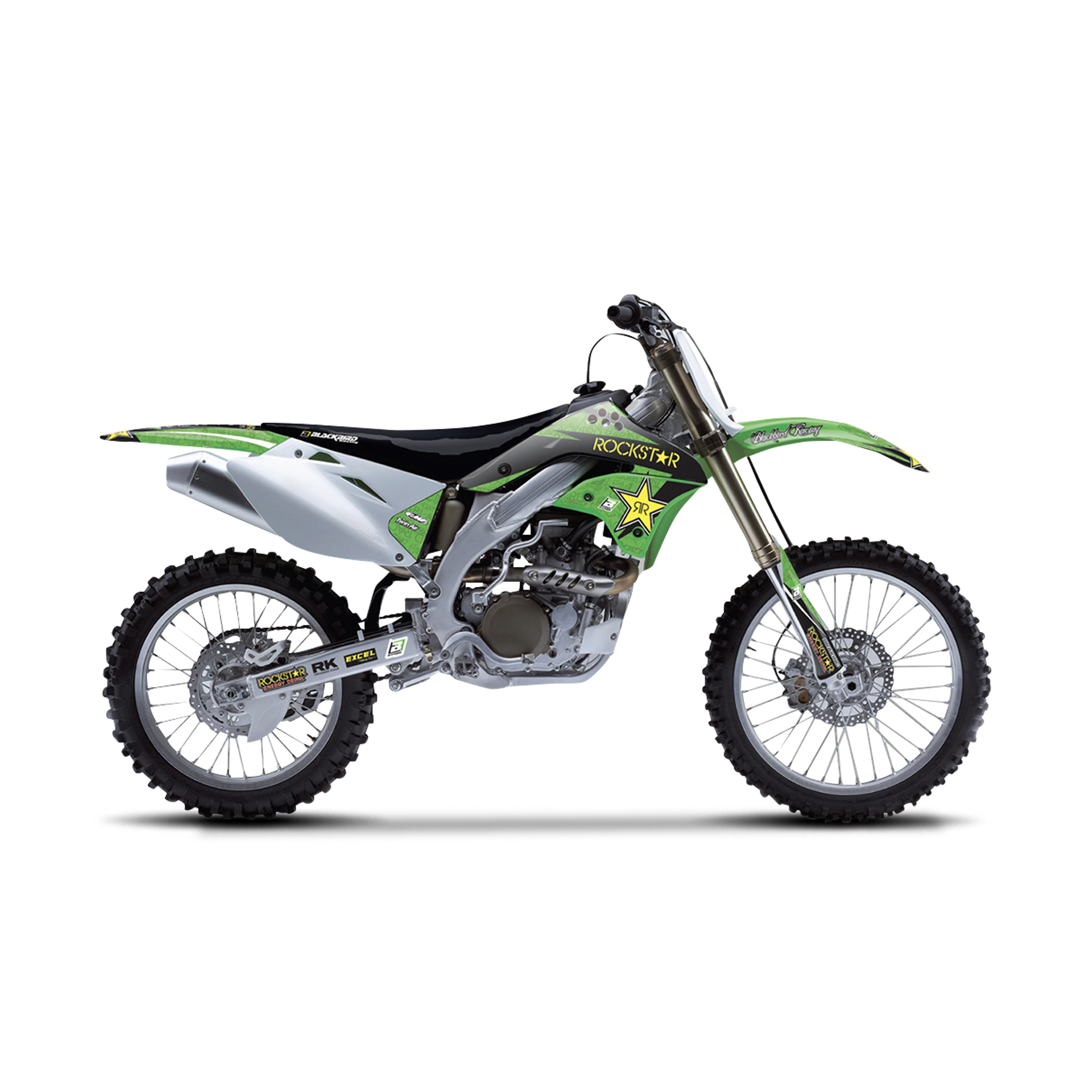 Kit Completo de Adhesivos + Funda de Asiento Blackbird Rockstar Energy Verde-Amarillo-Negro