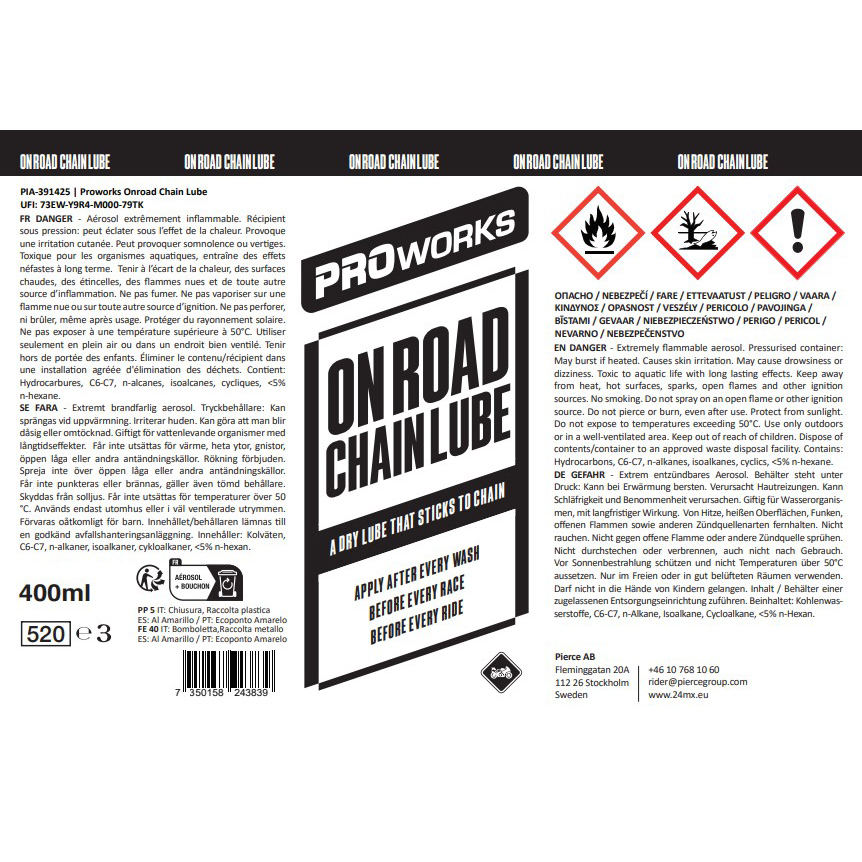 Proworks Onroad Chain Lube 400 ml