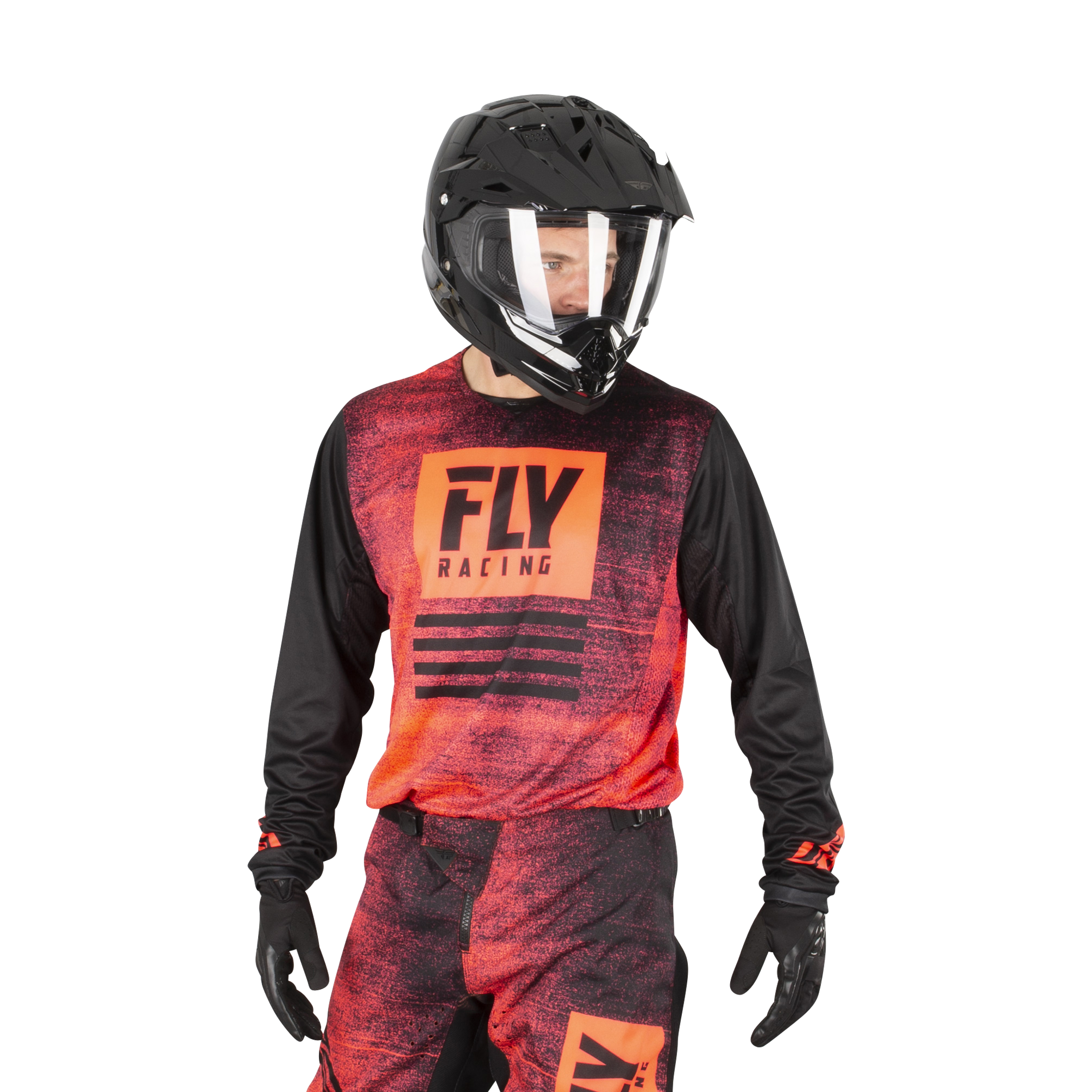 Fly Racing Fly Racing Kinetic Noiz Pants SZ 32, Neon Red/Black 