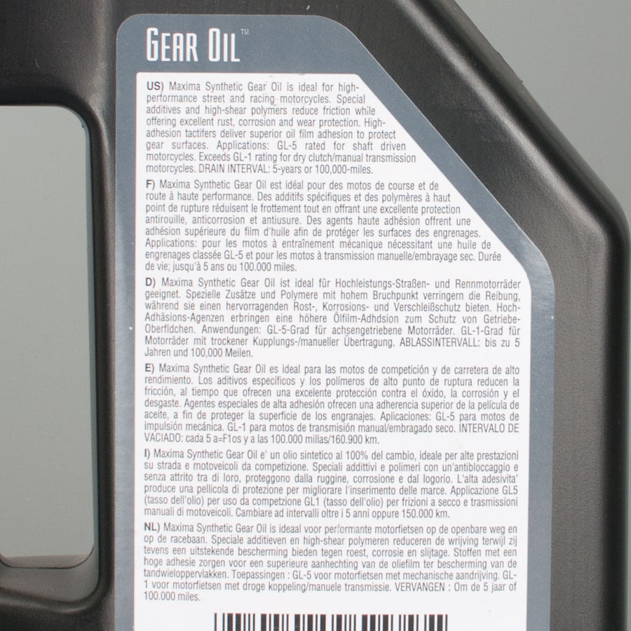 Maxima Transmission Oil Hypoid 100% Synthetic Ester 1L