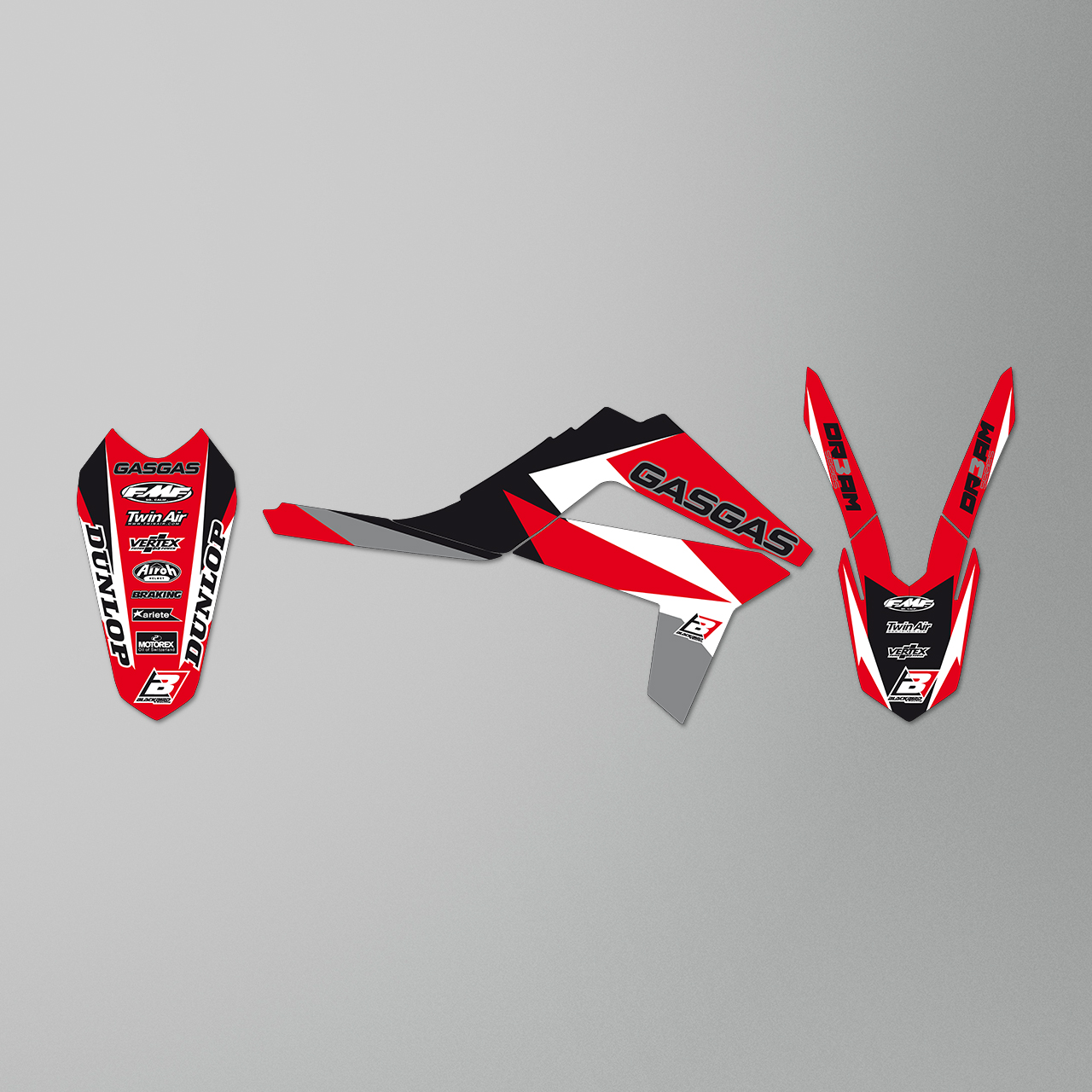 Blackbird Dream 3 Complete Decal Kit with Seat Cover Red-Black