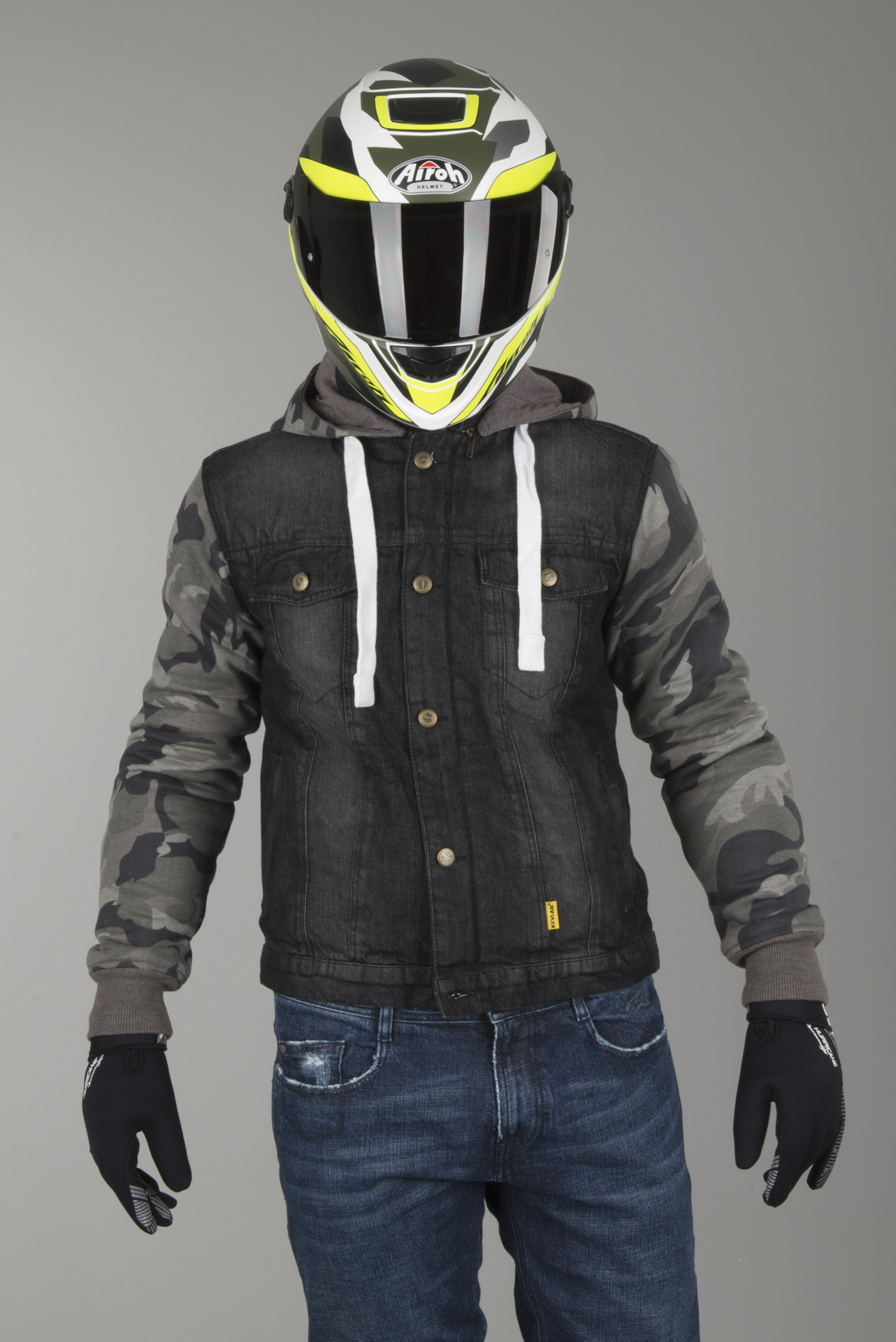 booster denim hoodie