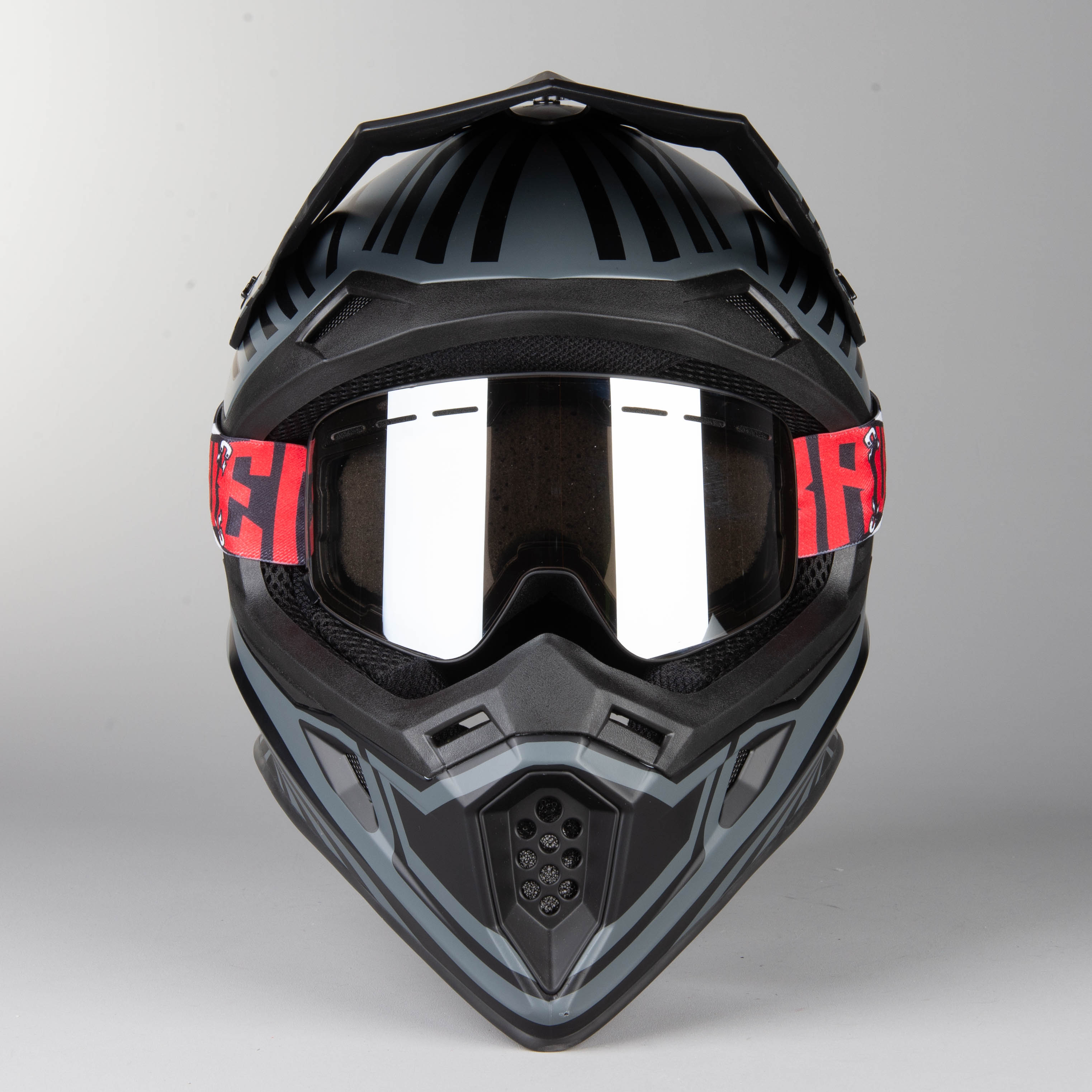 Raven Airborne Stripe MX Helmet BlackGray Get 25 off today XLmoto.ie
