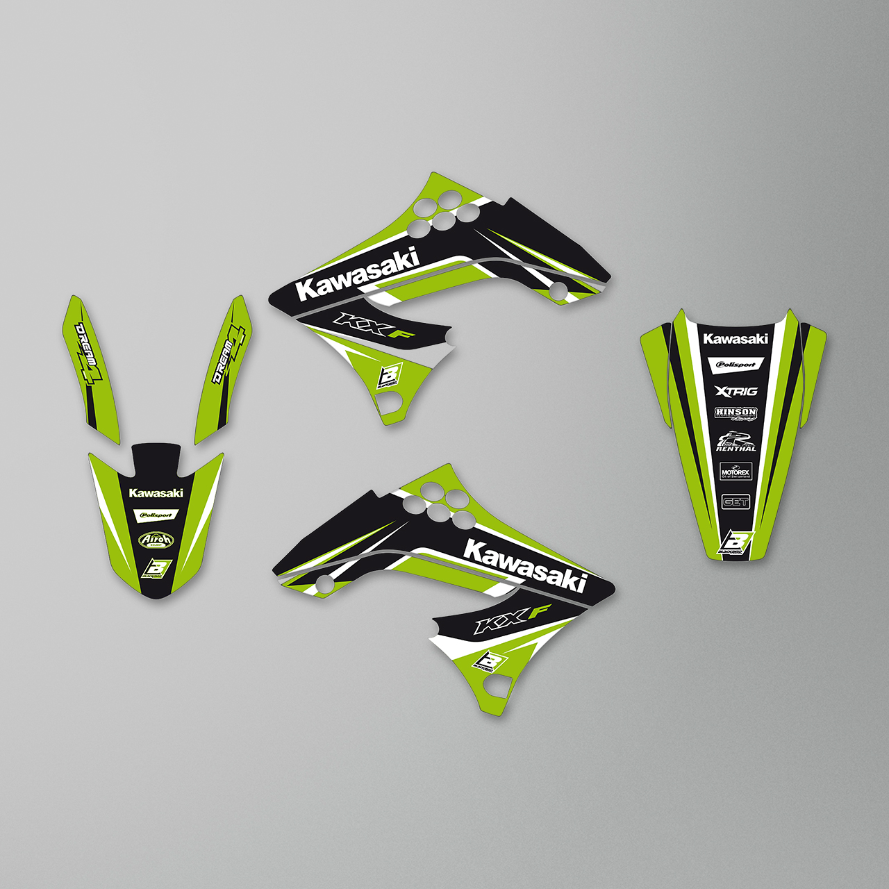 Kit de Adhesivos Blackbird Dream 4 Verde-Negro-Blanco
