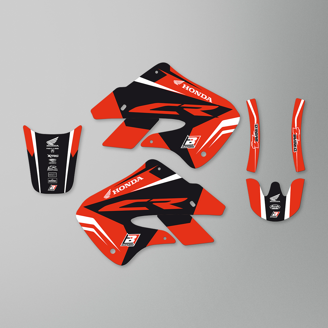 Stickerset Blackbird Dream 4 Rood-Zwart-Wit