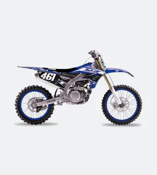 Stickerset + Zadelovertrek Blackbird Replica Racing 2018 Blauw-Zwart-Wit