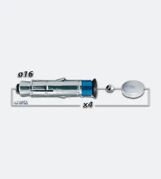 Κιτ Βιδών Άγκυρας Artago 61TA για Άγκυρα Δαπέδου 61/60/58 4 Τεμάχια