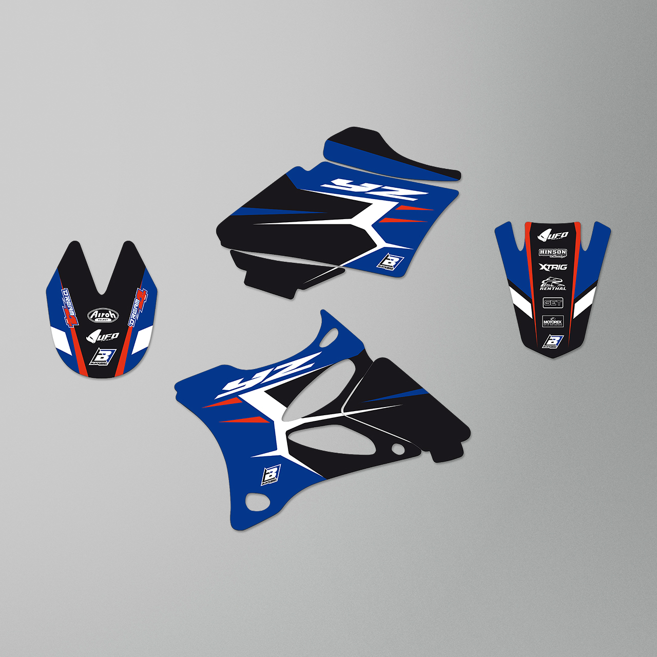 Blackbird Dream 4 Complete Decal Kit with Seat Cover Blue-Black-White