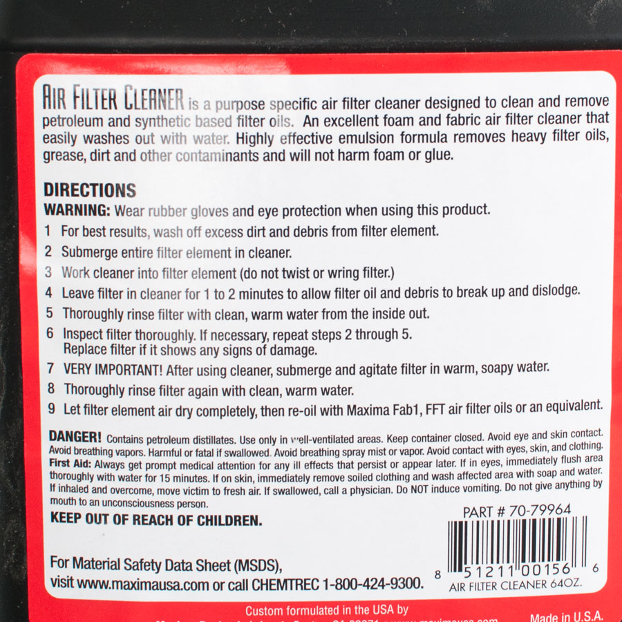 Limpiador de Filtro de Aceite Maxima 1,9L