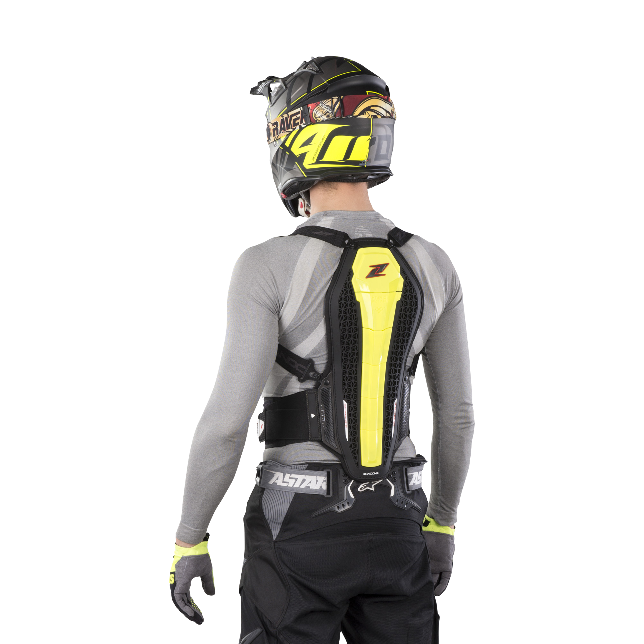 Rugbeschermer Hybrid Pro x6 Zandonà Neon Geel
