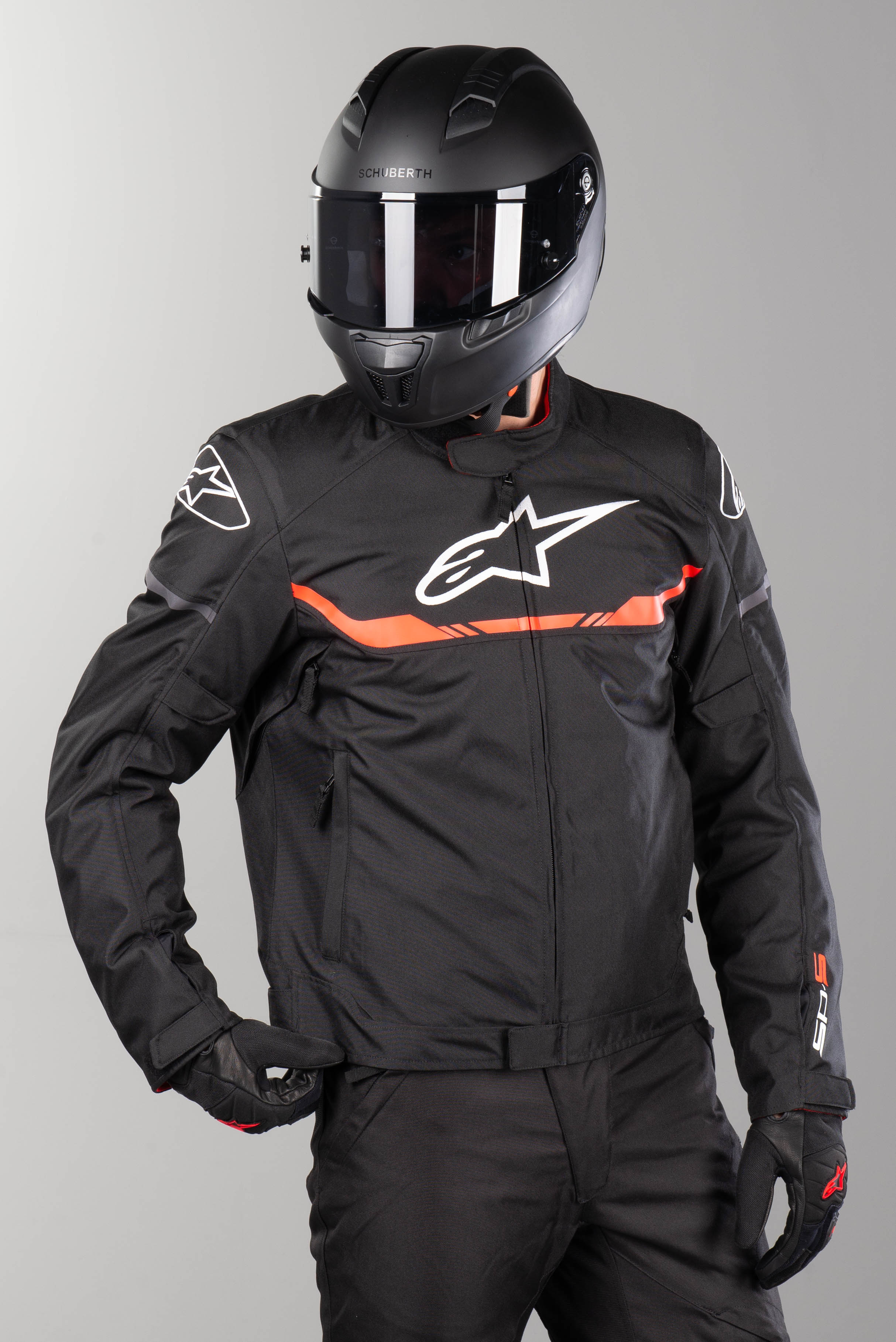S Tech-air Compatible Black Black Motorcycle jackets Alpinestars T-missile Drystar Jacket Black/Black 