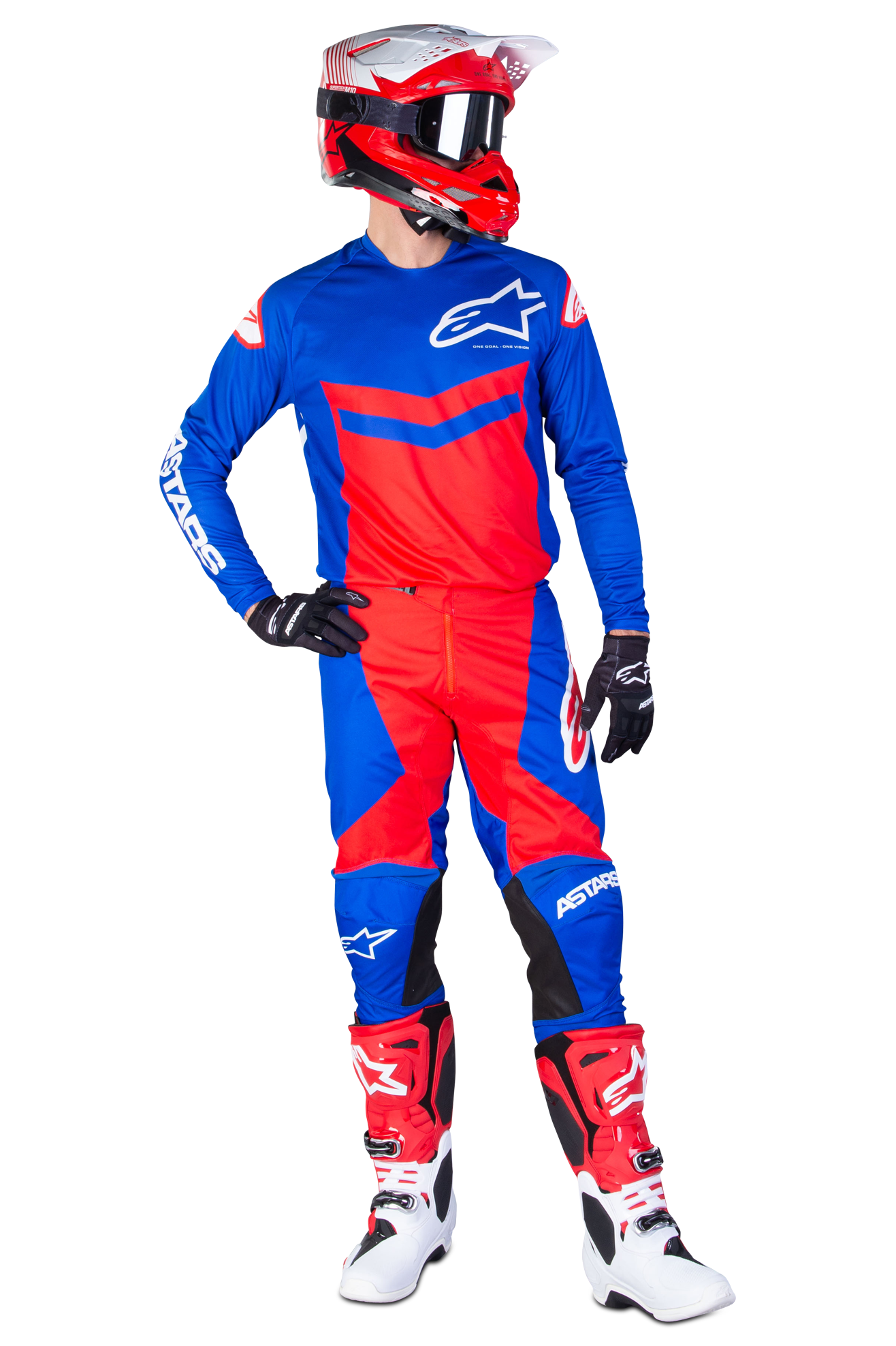 2021 Alpinestars FLUID SPEED Blue Bright Red Motocross MX Race Kit Gear Adults