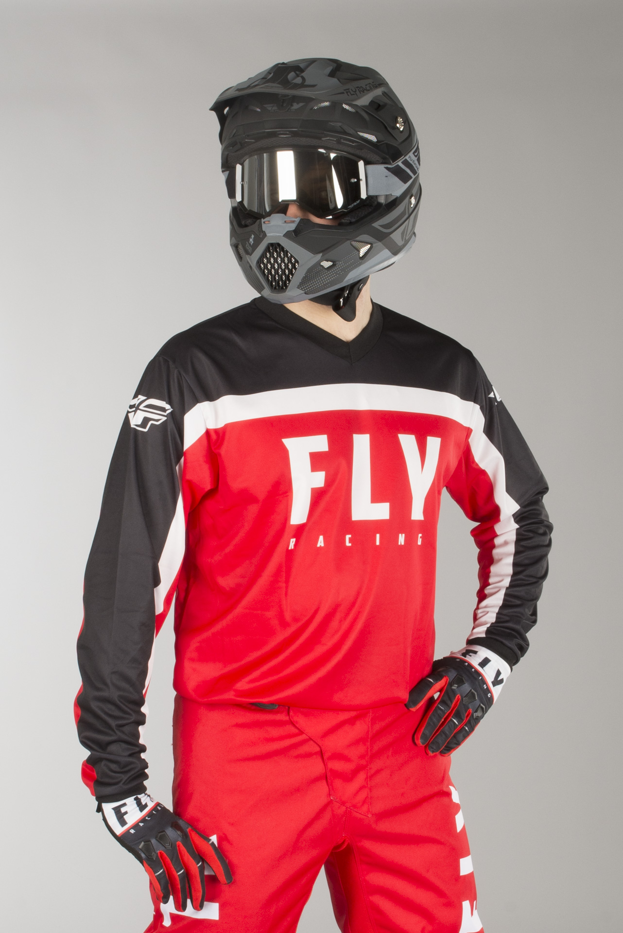 red and black motocross gear