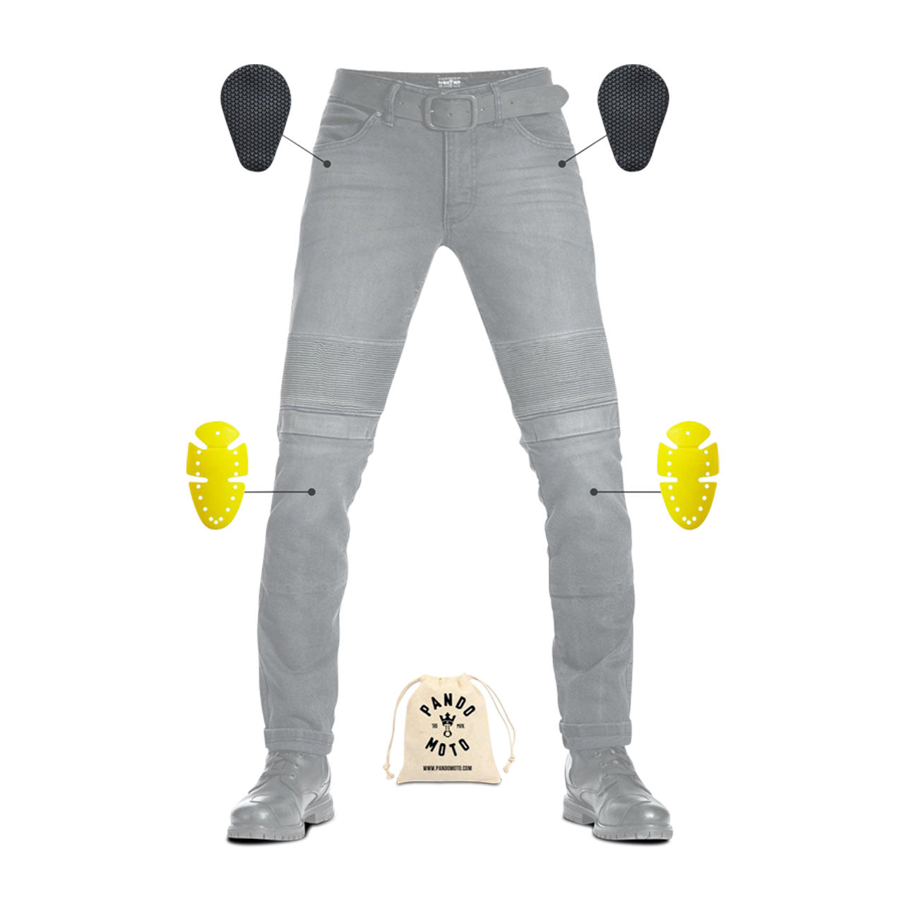 Pando Moto Karl Devil 9 Motorcycle Jeans Washed