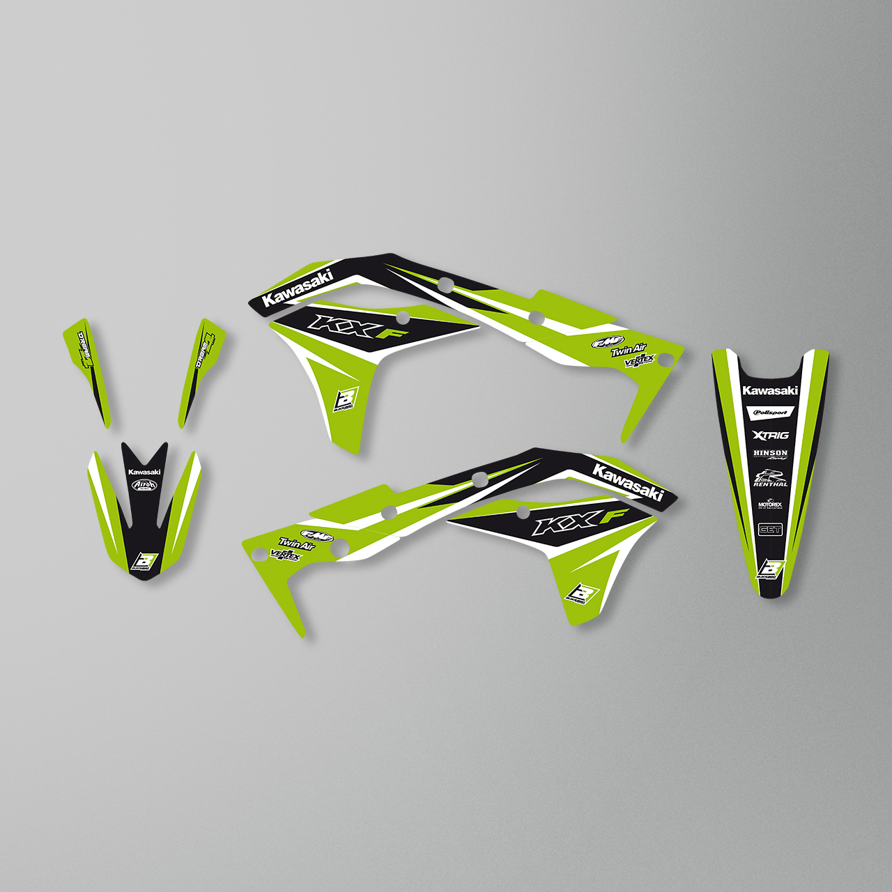 Blackbird Dream 4 Complete Decal Kit with Seat Cover Green-Black-White