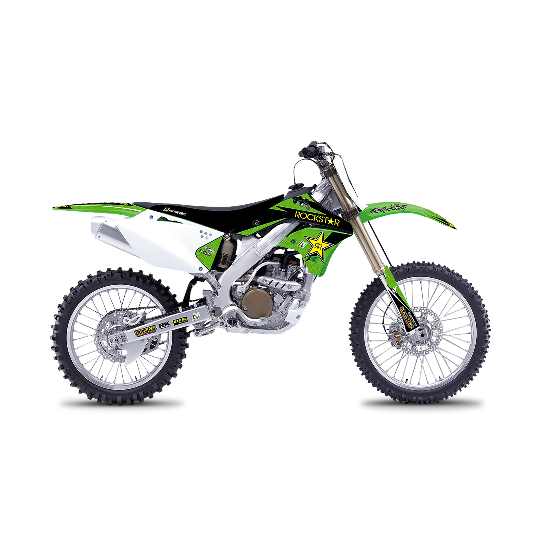 Blackbird Rockstar Energy Complete Decal Kit with Seat Cover Green-Black-Yellow