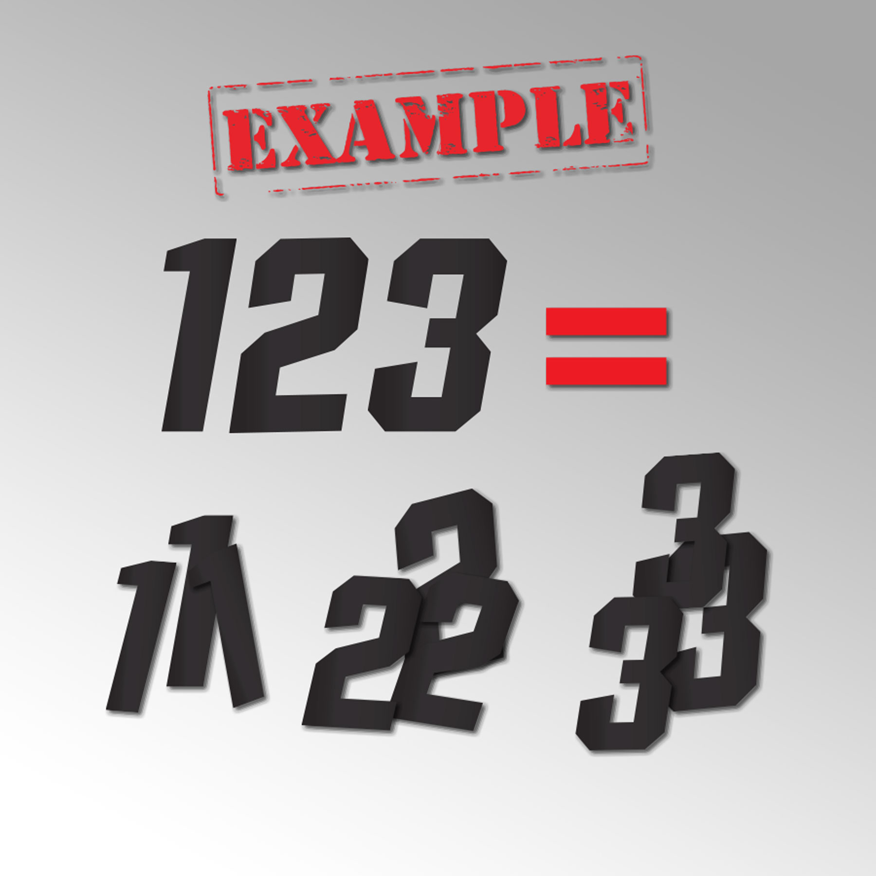 24MX Numbers Black 9-Pack 9 cm