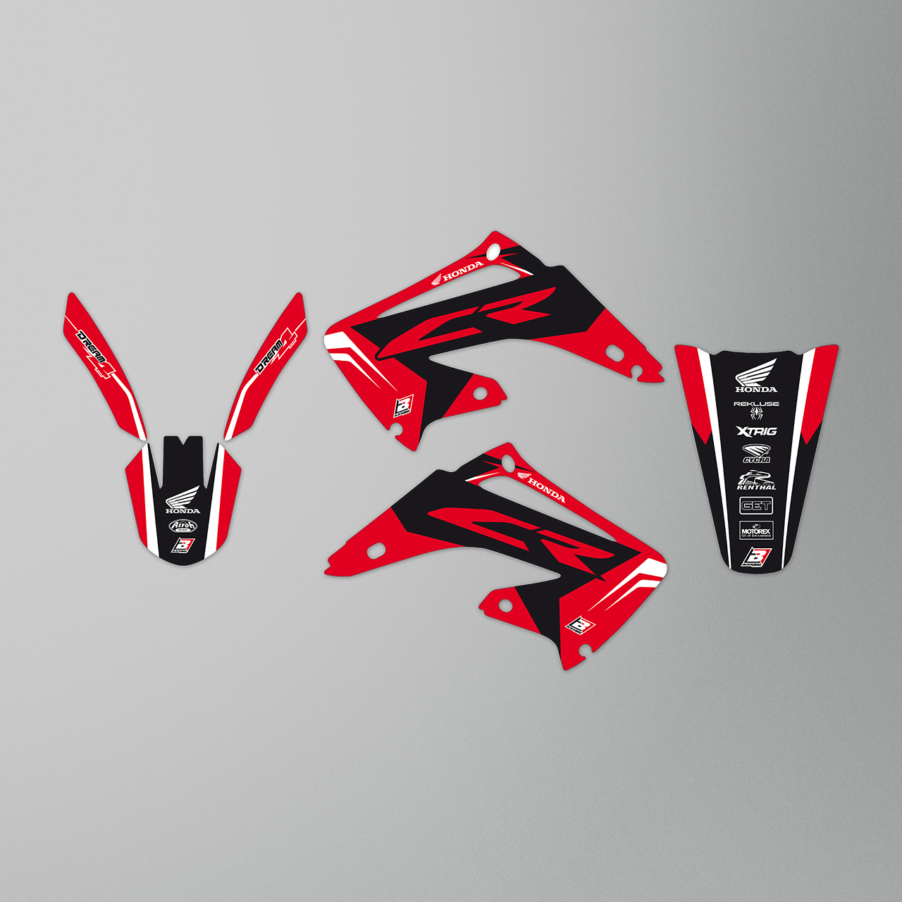 Blackbird Dream 4 Complete Decal Kit with Seat Cover Red-White-Black
