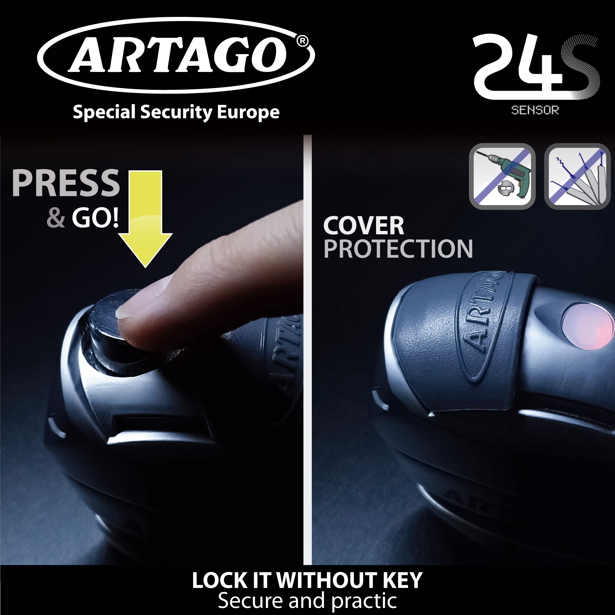 Remschijfalarmslot Artago 24S Ø6mm