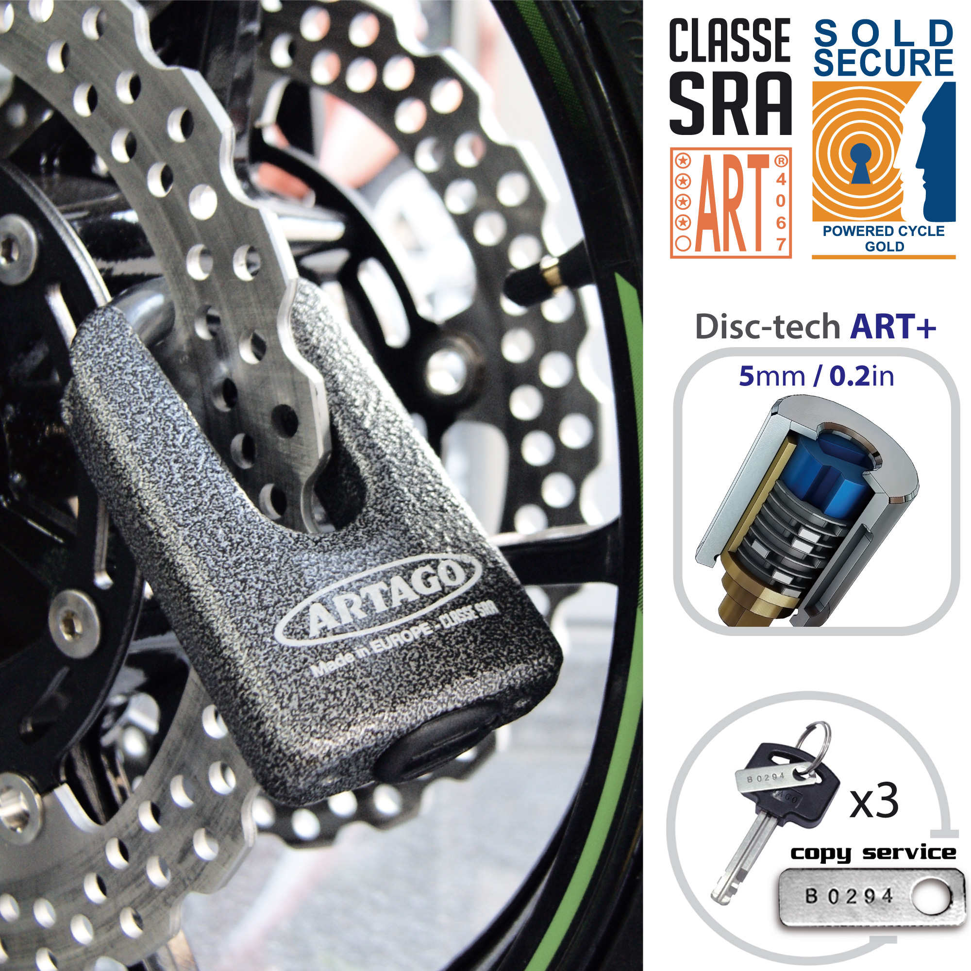 Artago Brake Disc lock 69T/B CLASSE SRA