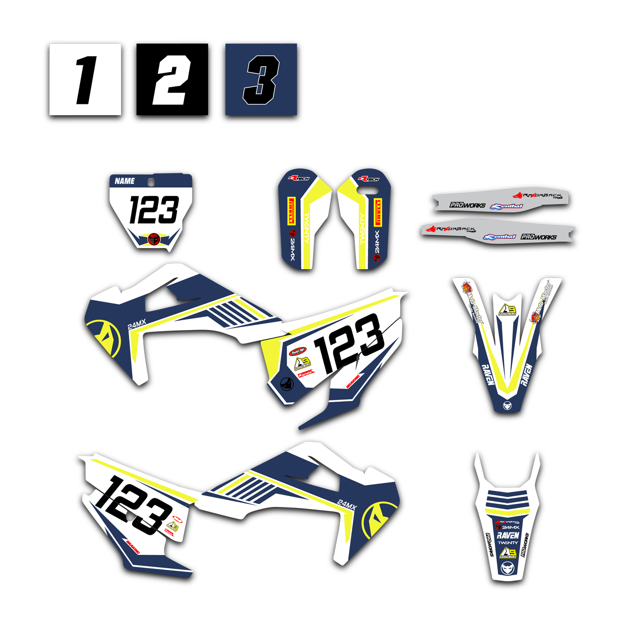 Complete Stickerset en Nummerplaatstickers