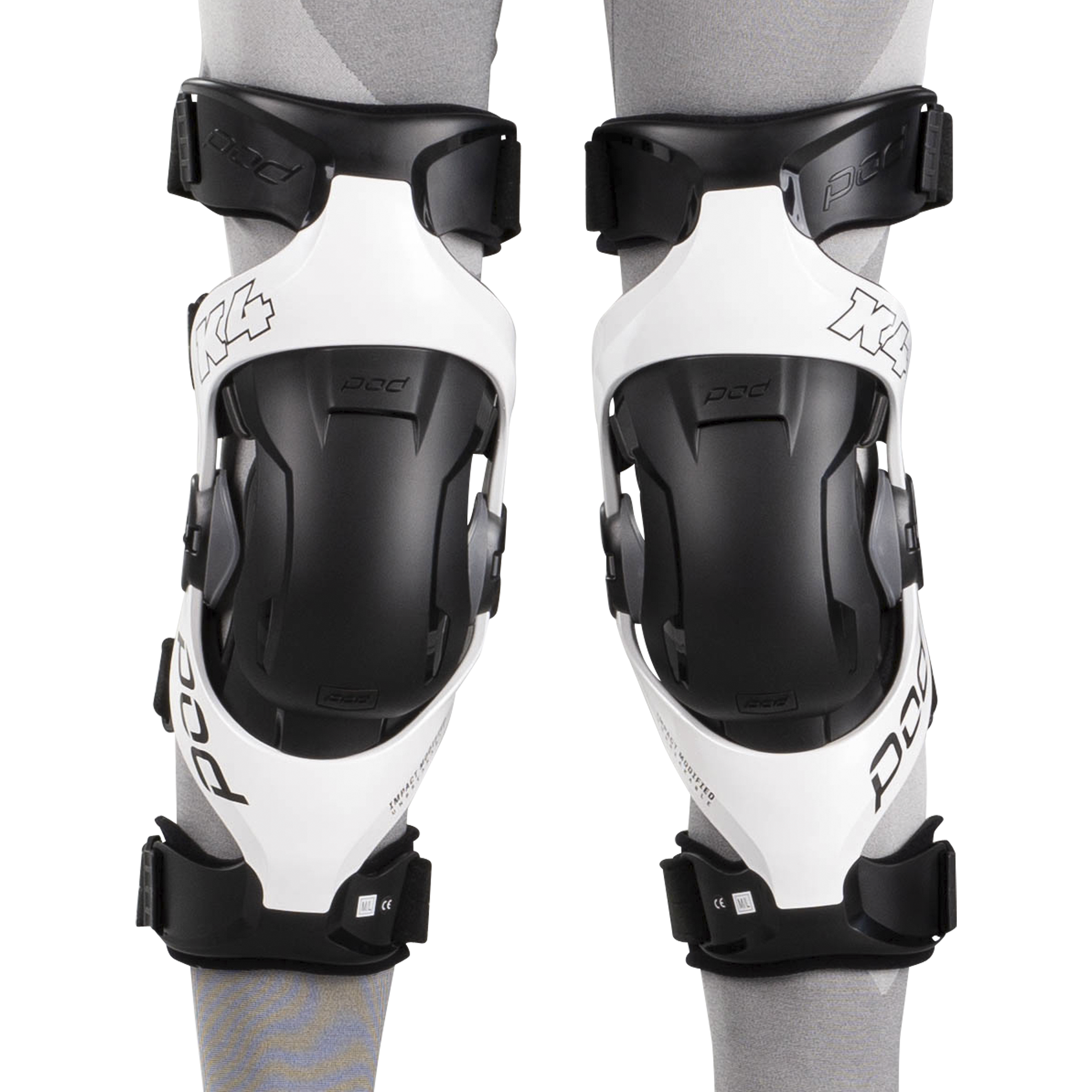 POD K4 2.0 Right Knee Guard Black-White