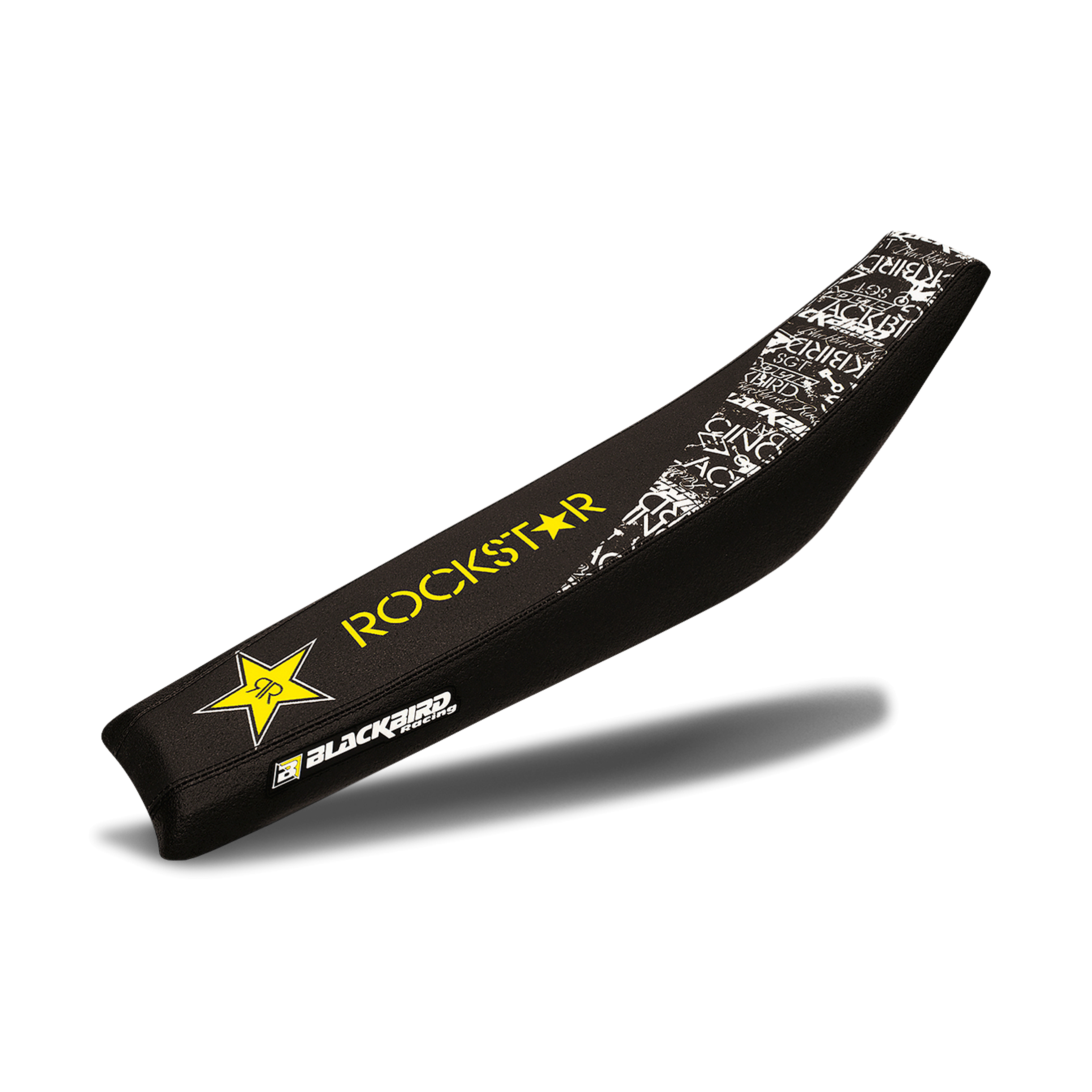 Kit Completo de Adhesivos + Funda de Asiento Blackbird Rockstar Energy Naranja-Negro-Amarillo