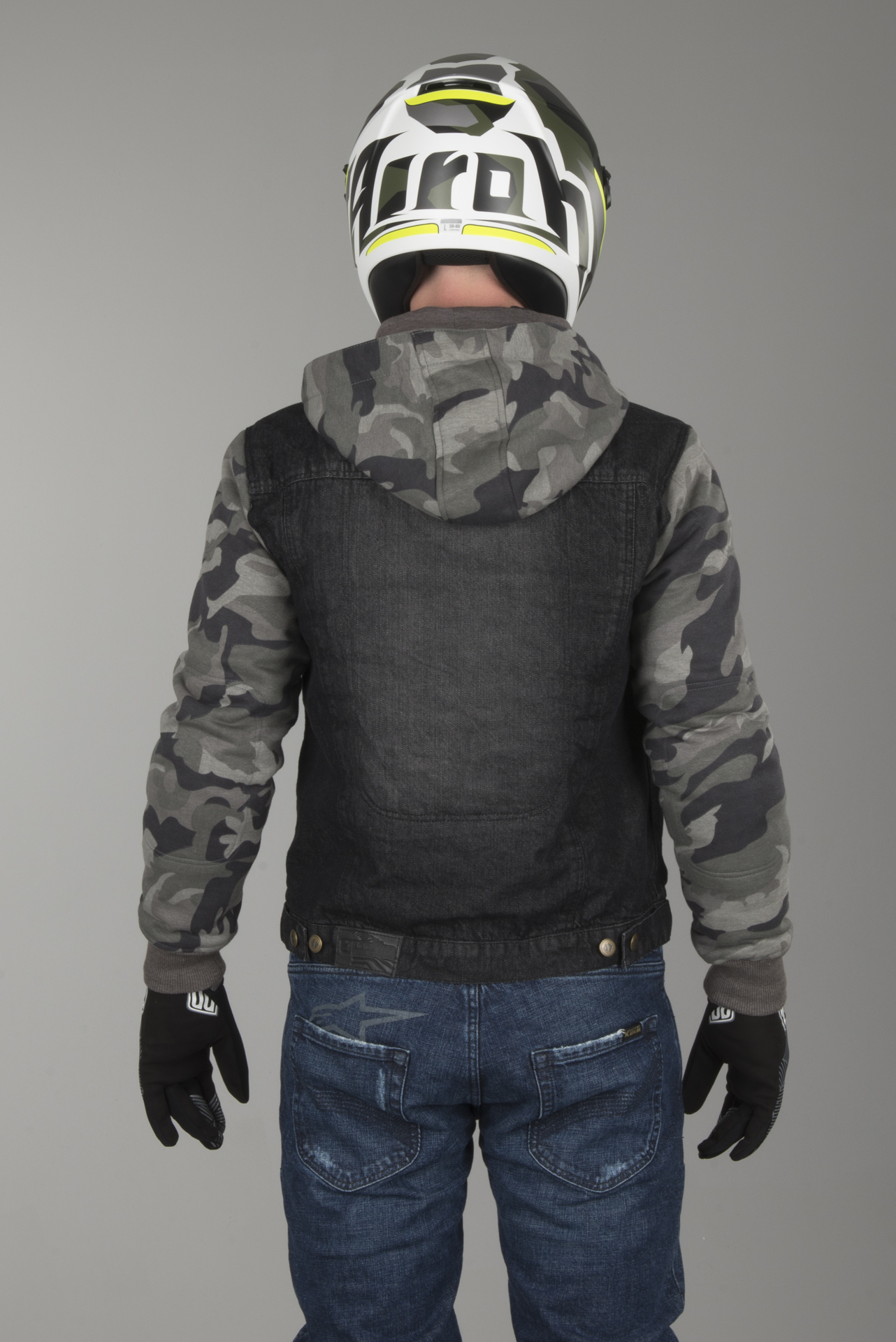 booster denim hoodie