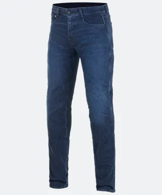 Motorjeans Alpinestars Copper V2 Plus Denim Regular Fit Donker Gevoerd