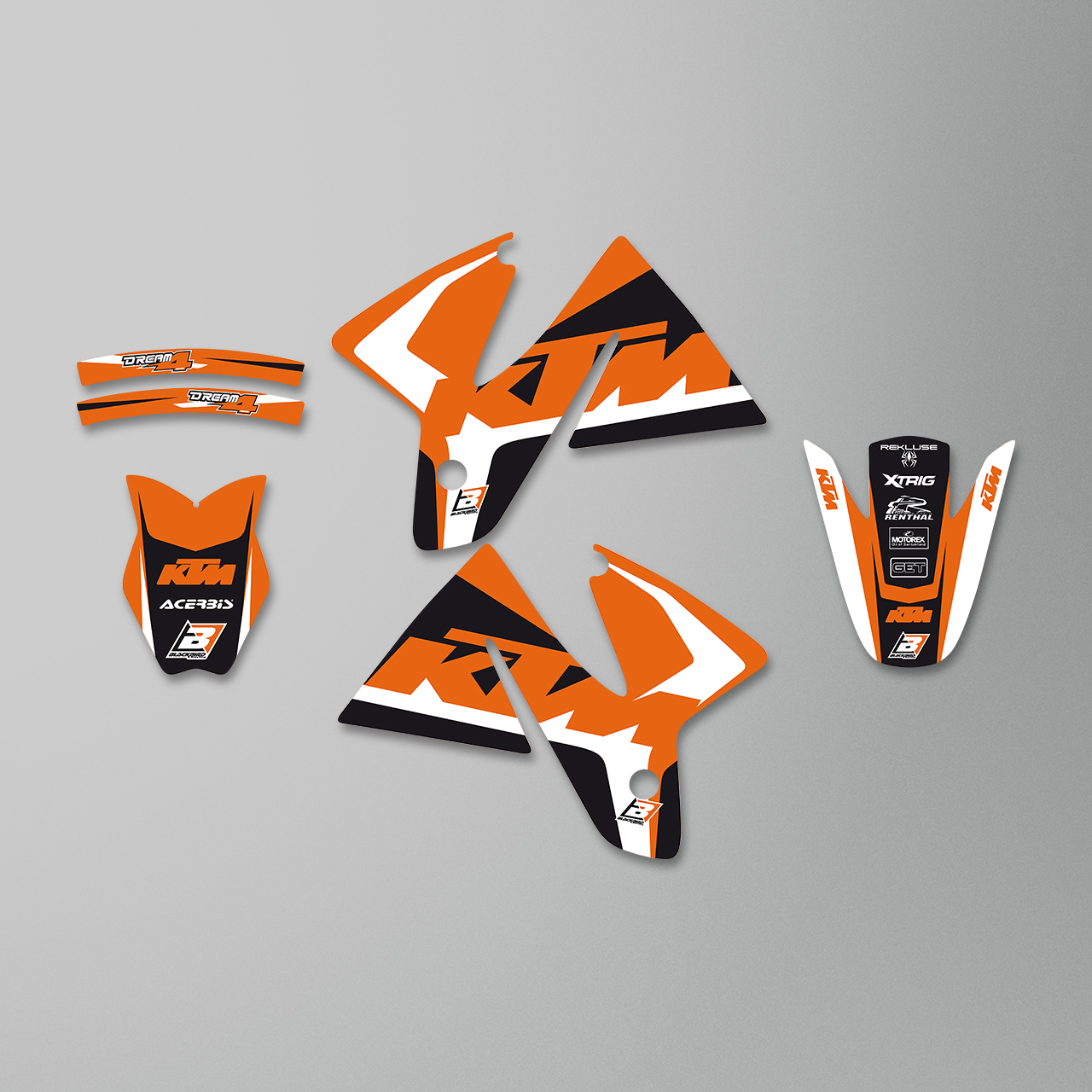 Blackbird Dream 4 Complete Decal Kit with Seat Cover Orange-Black-White