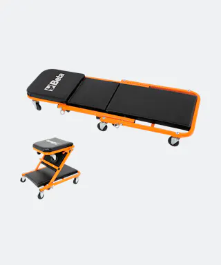 Verrijdbare Ligkar en Zitkruk Beta Tools