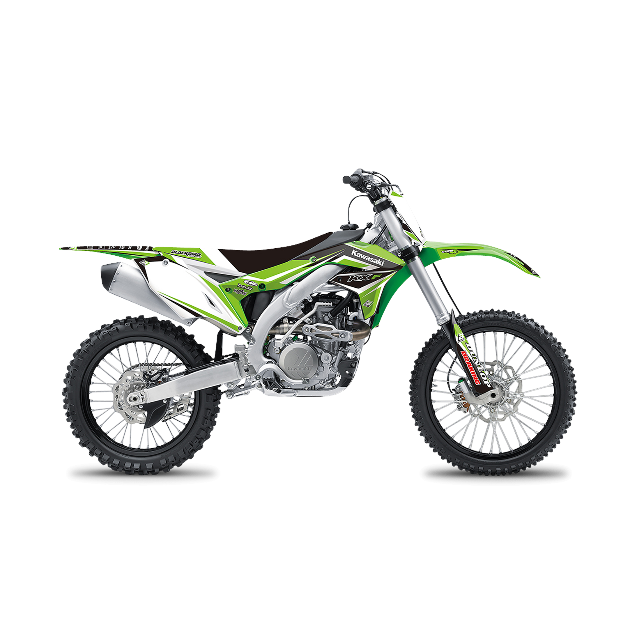 Kit Completo de Adhesivos + Funda de Asiento Blackbird Dream 4 Verde-Negro-Blanco