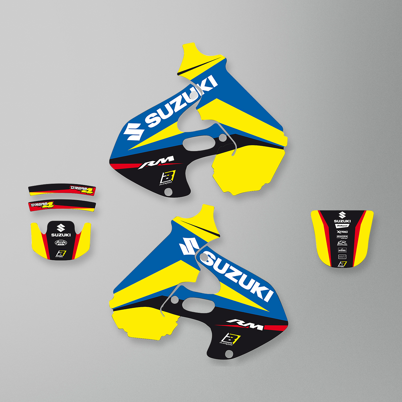 Blackbird Dream 4 Complete Decal Kit with Seat Cover Yellow-Blue-Black