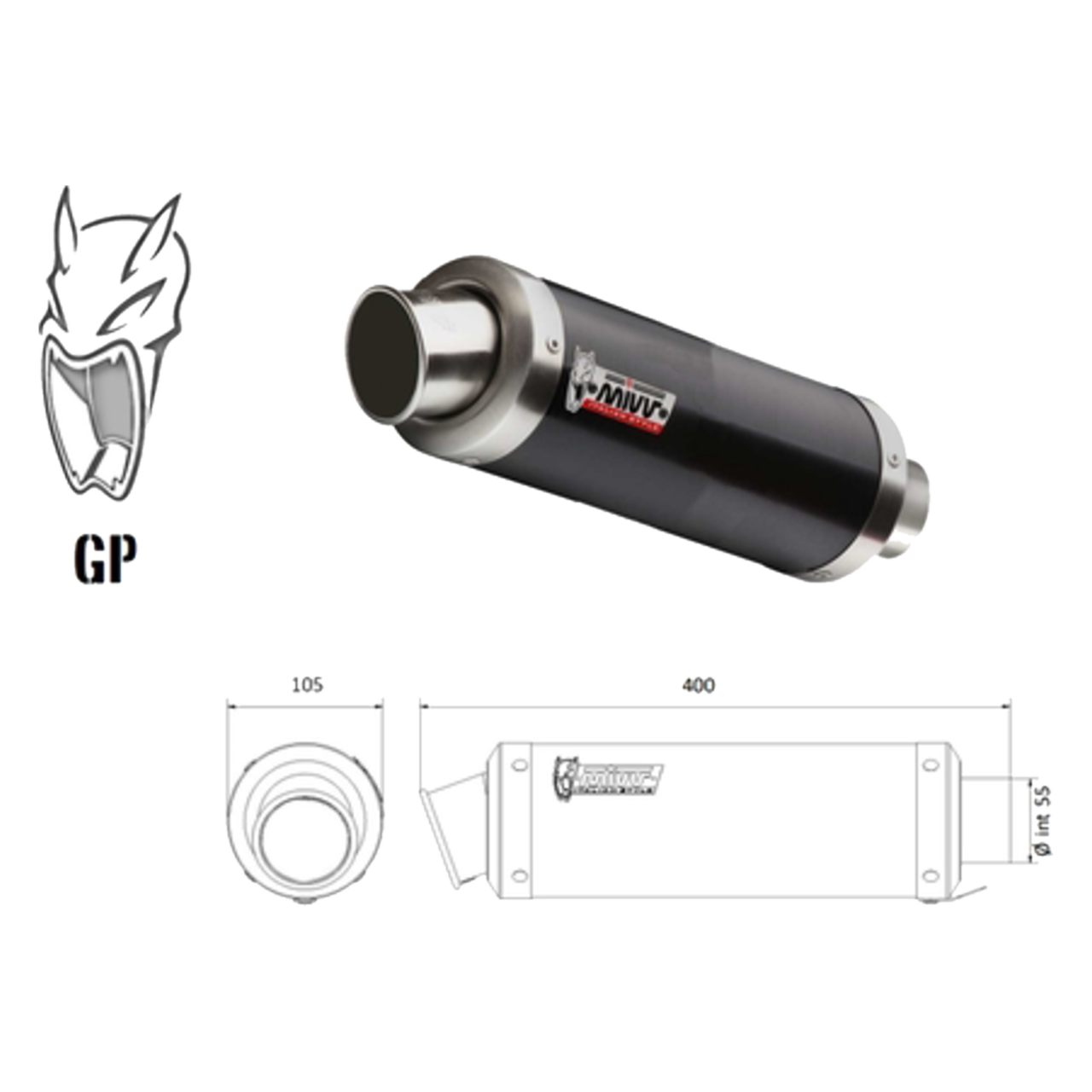 Mivv GP Right side Universal Silencer