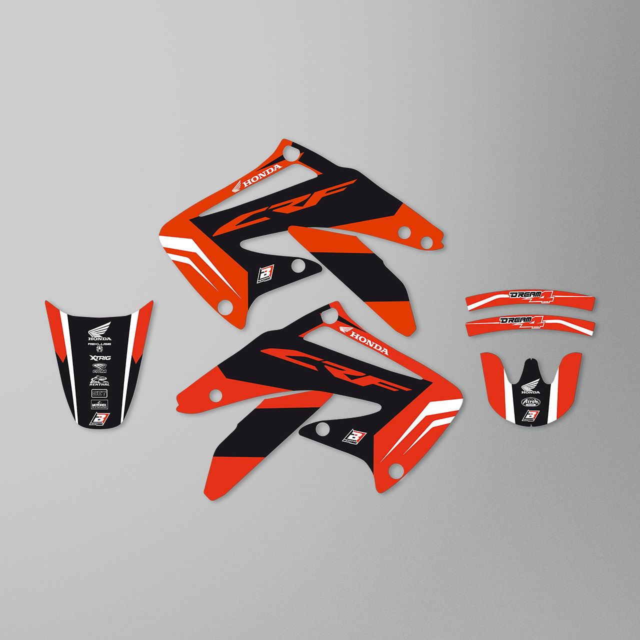 Blackbird Dream 4 Complete Decal Kit with Seat Cover Red-White-Black