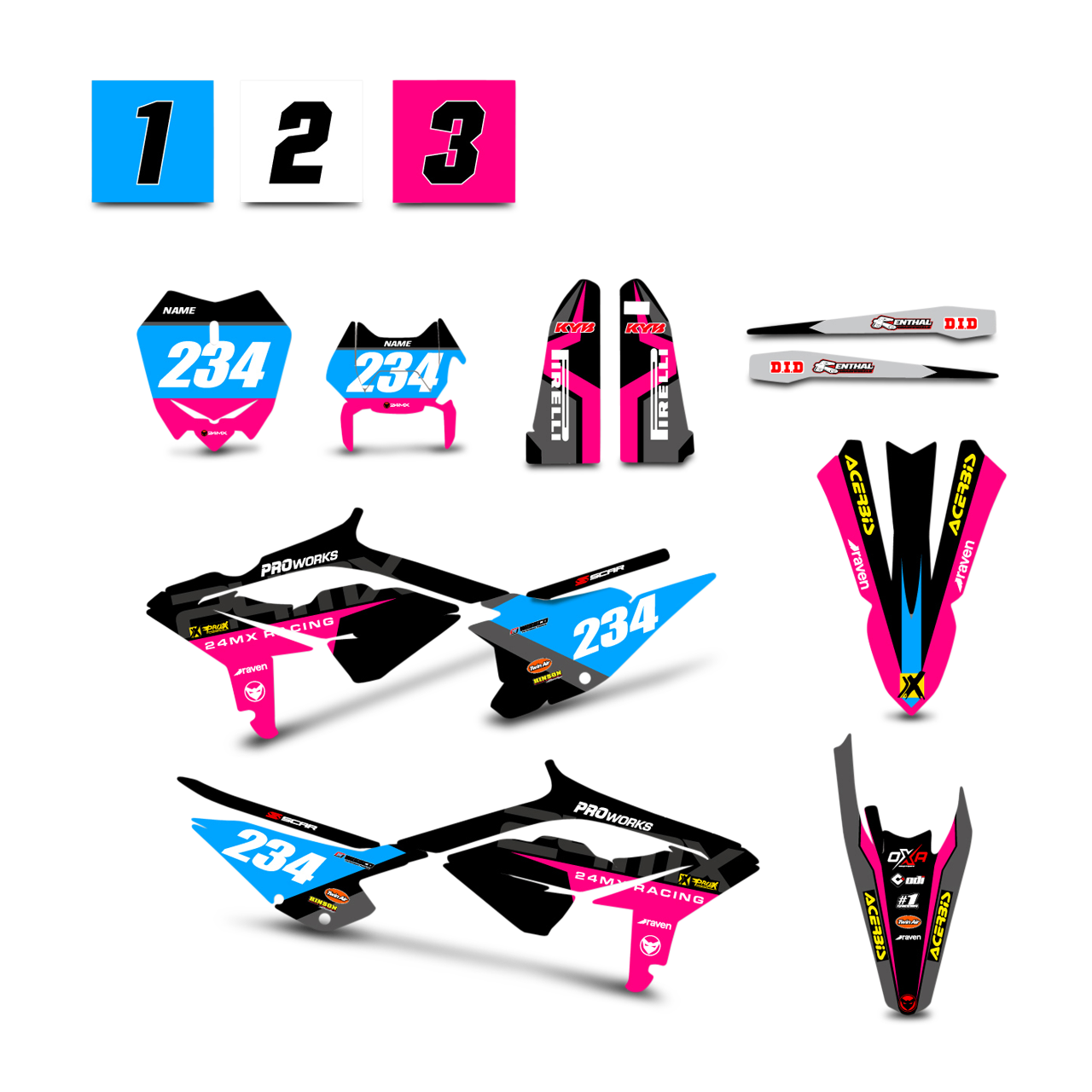 Stickerset 24MX Beta Dritto Zwart