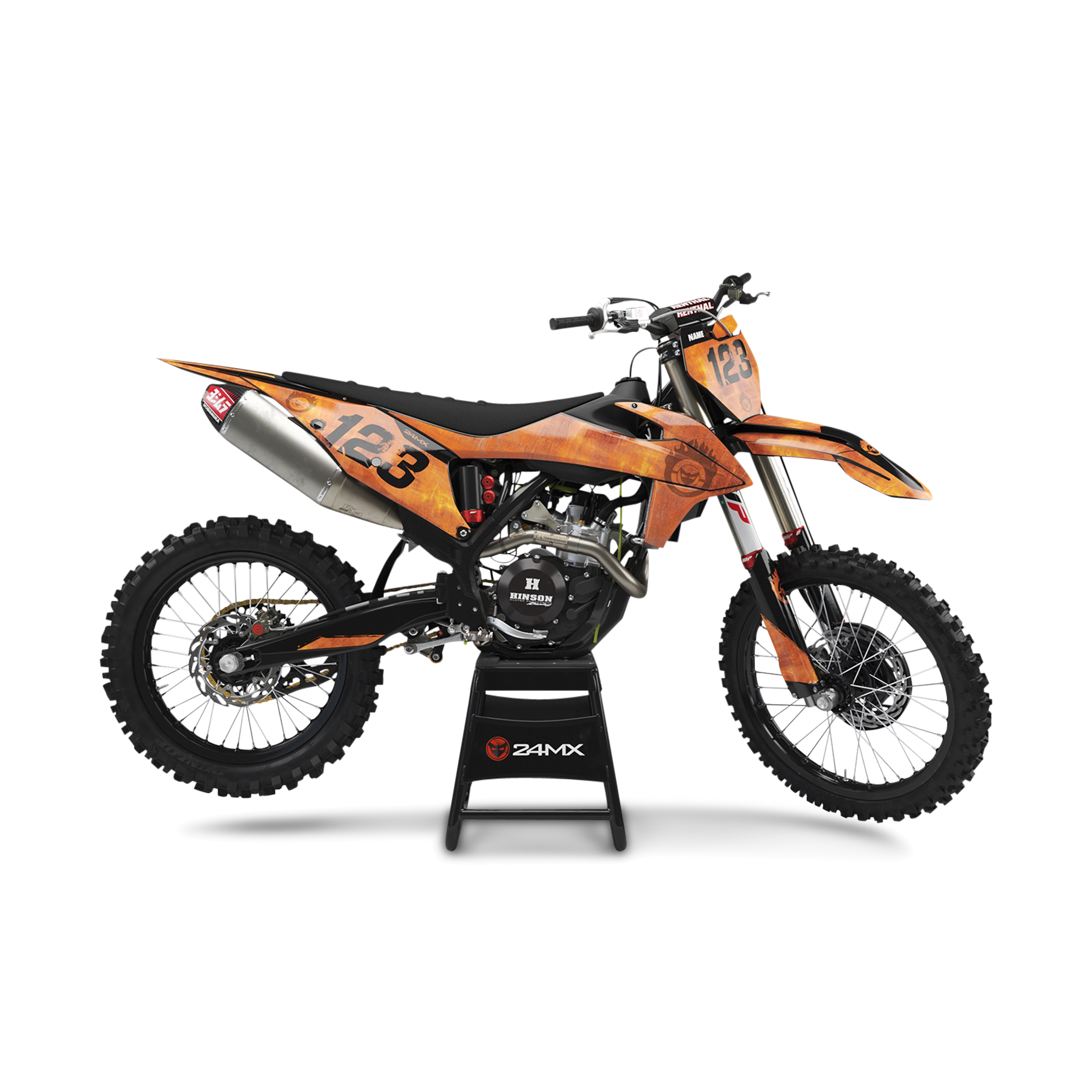 Kit Autocollants 24MX Rust avec Nom et Numéro