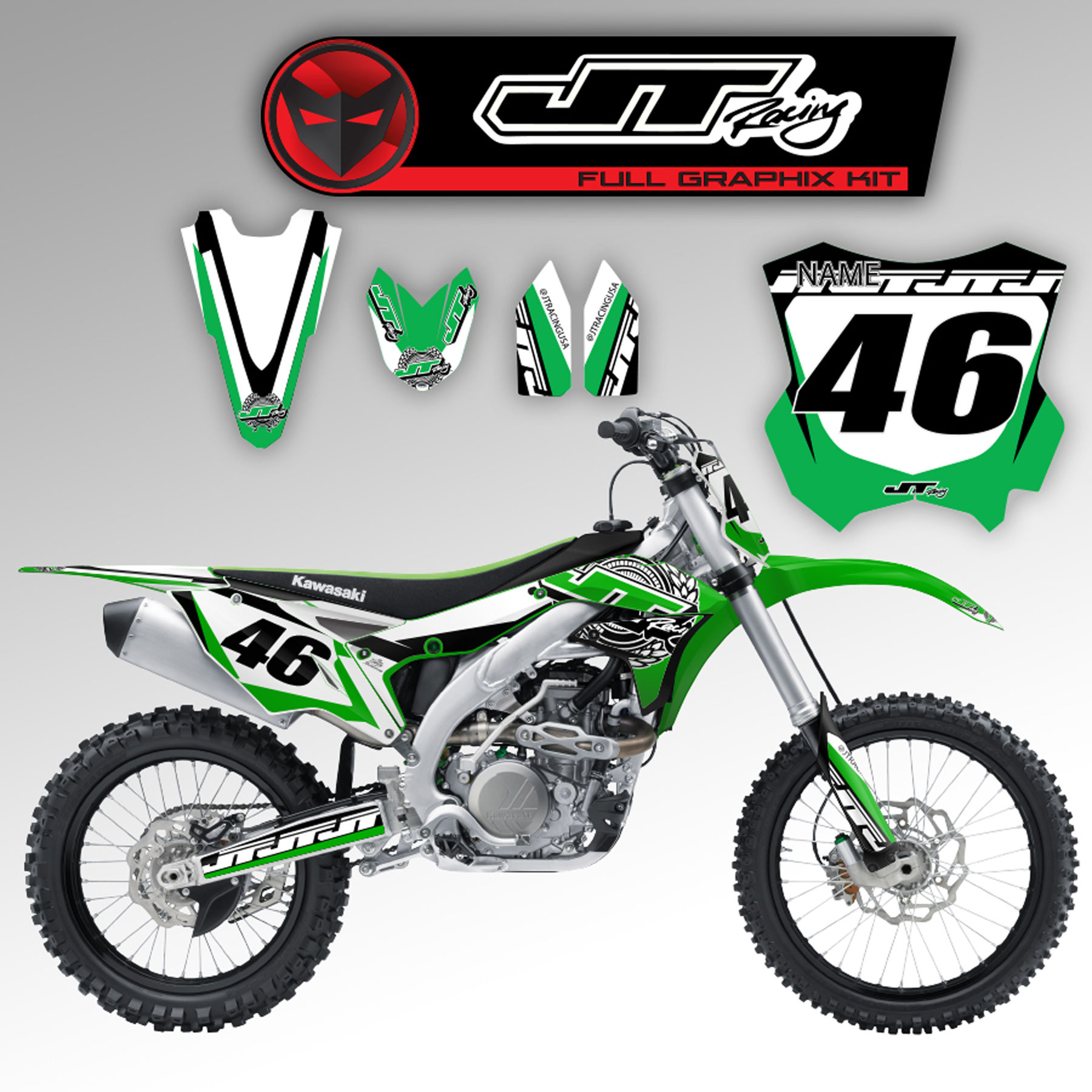 Complete Stickerset JT Racing en Nummerplaatstickers